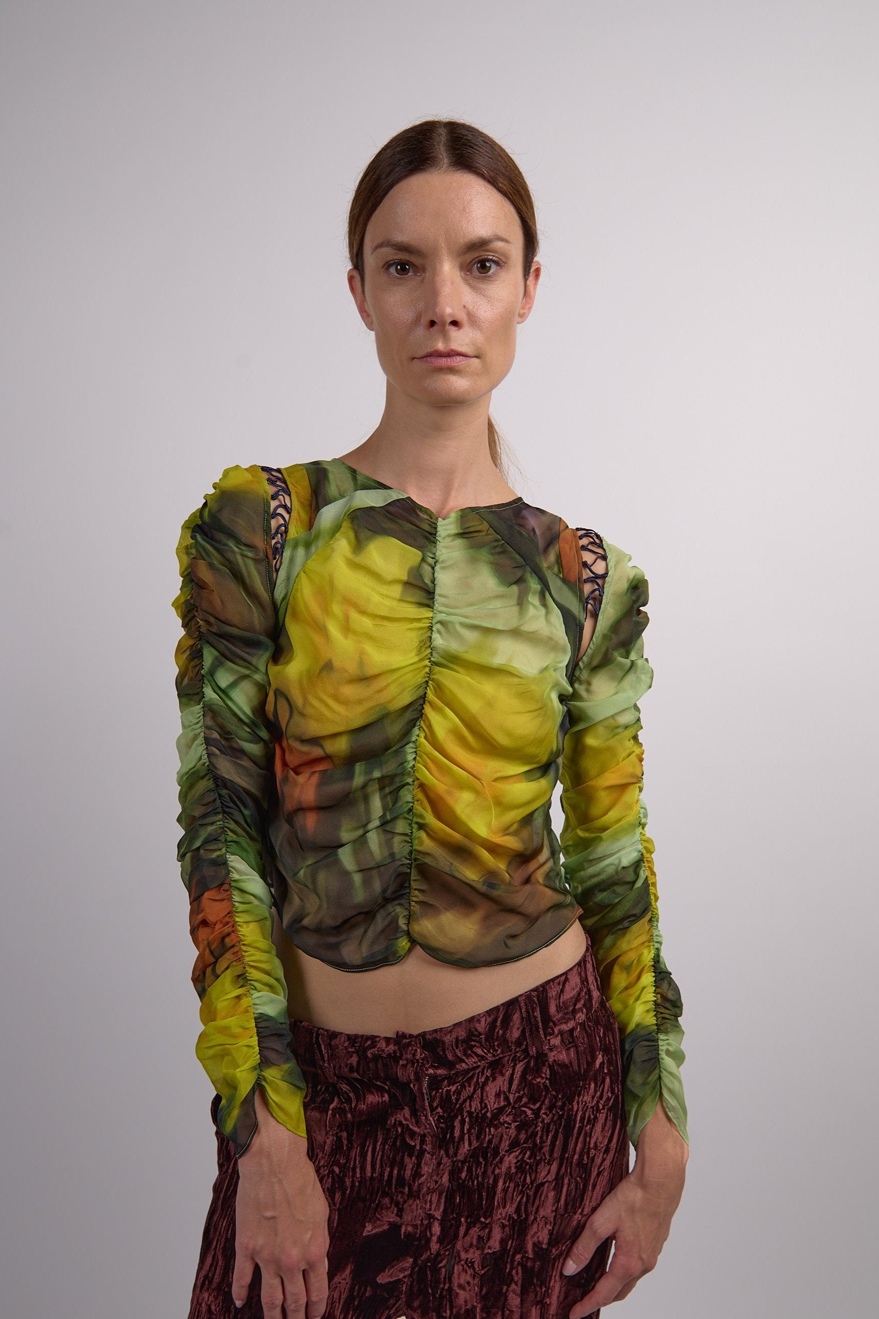Gathered Delilah Top - Melting Bloom