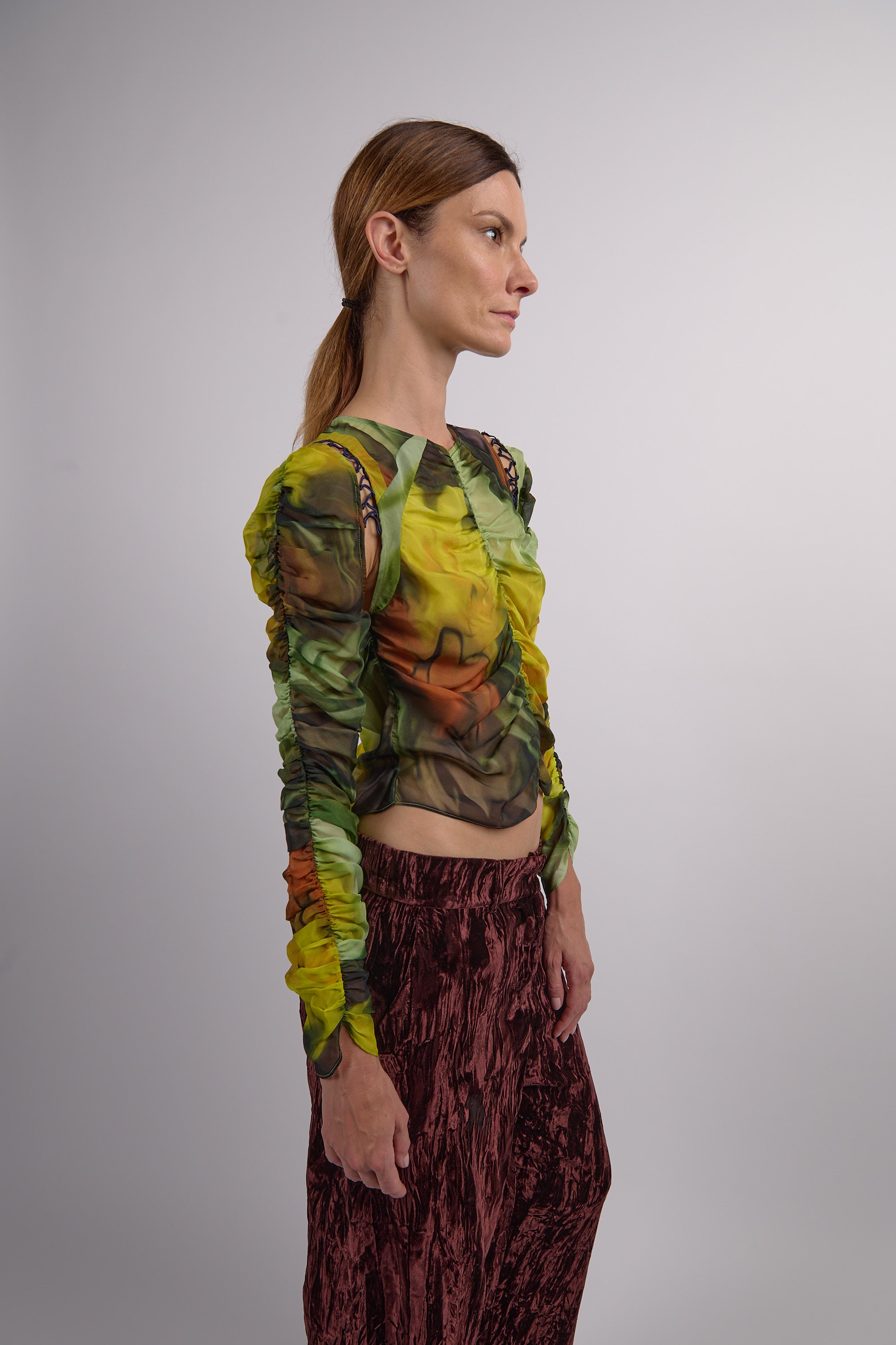 Gathered Delilah Top - Melting Bloom
