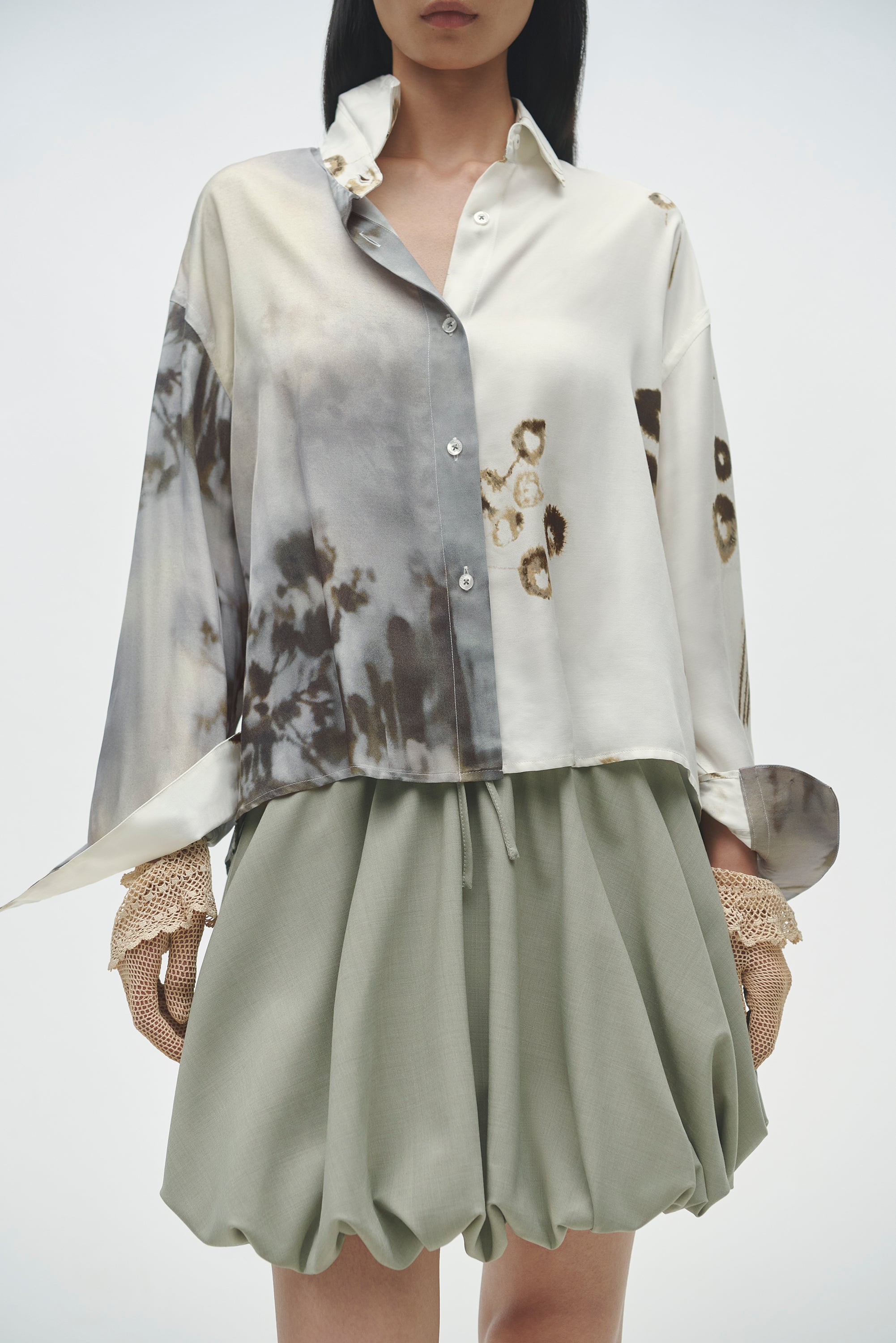 Balloon Mini Skirt - Salvia