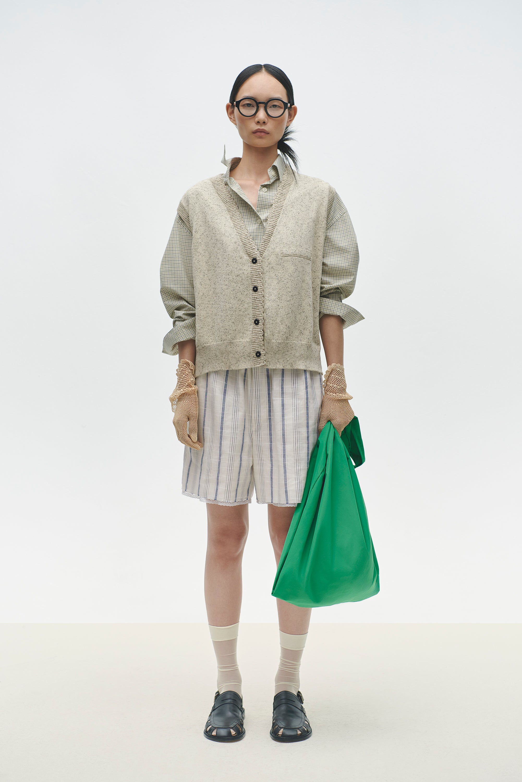 Flecked Cotton Waistcoat - Natural