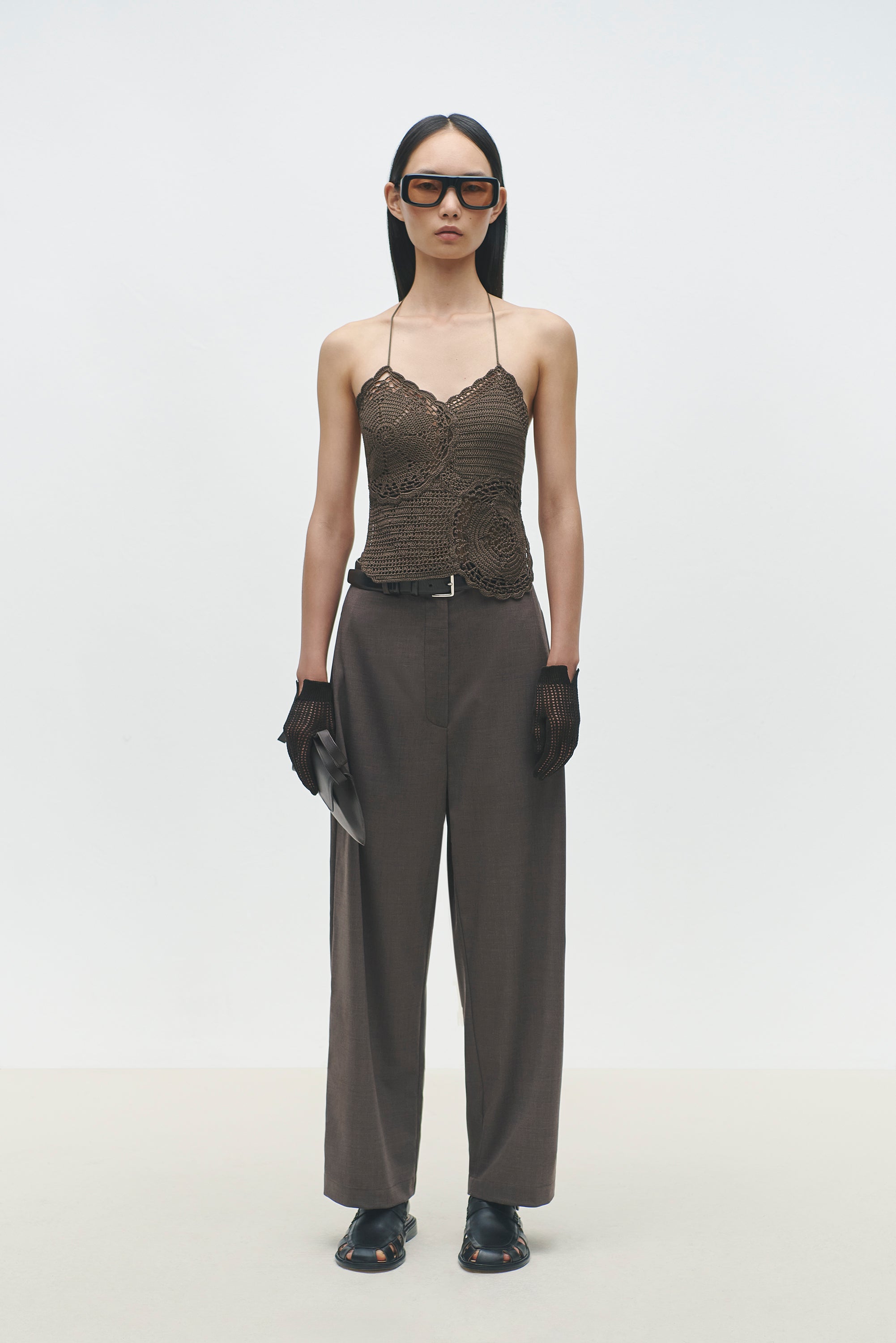 Handmade Crochet Top - Brown