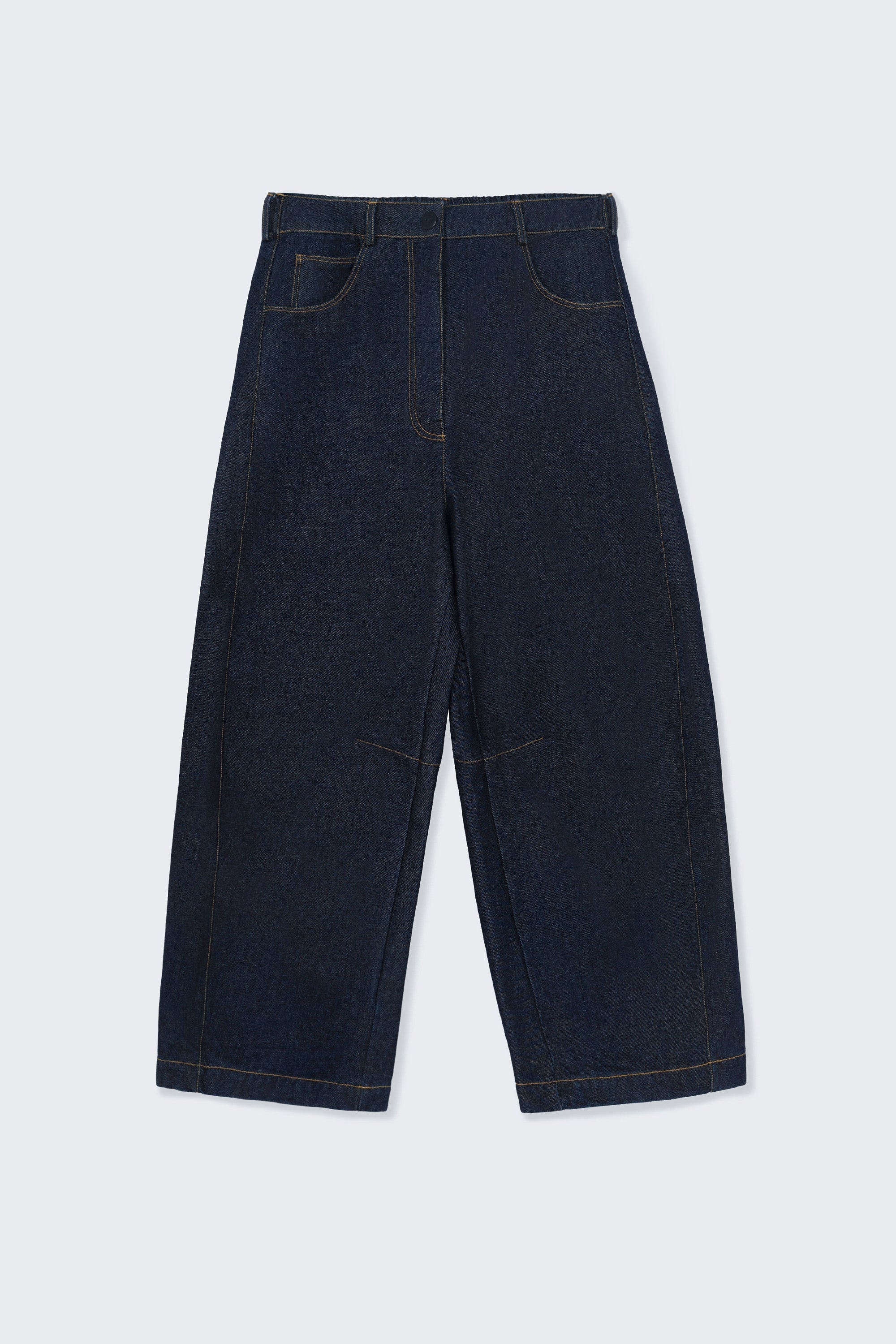 Curved Baggy Jeans - Denim