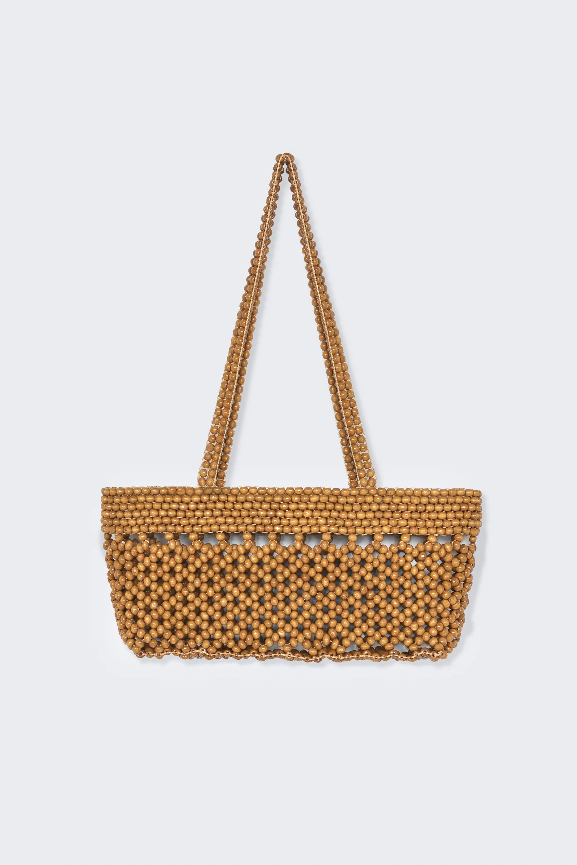 Wooden Beads Mini Bag - Ochre