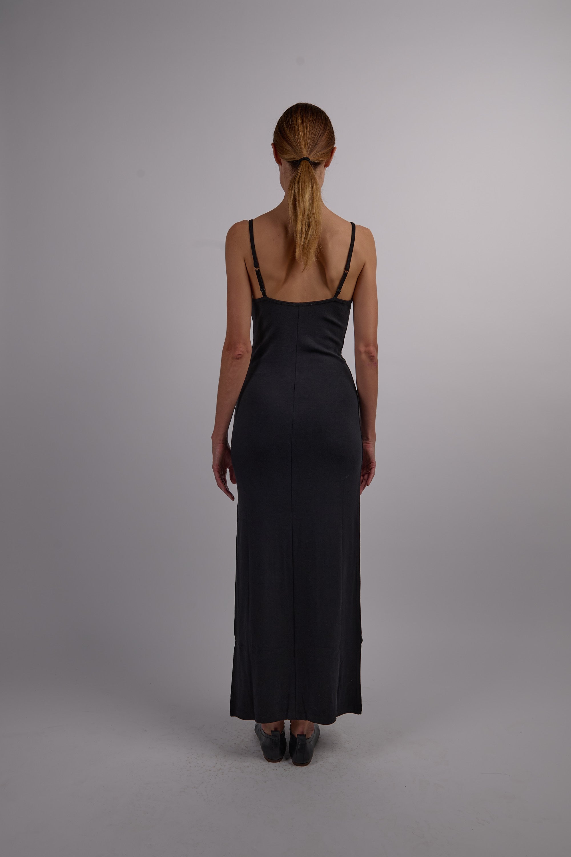 Soft Maxi Slip Dress - Black
