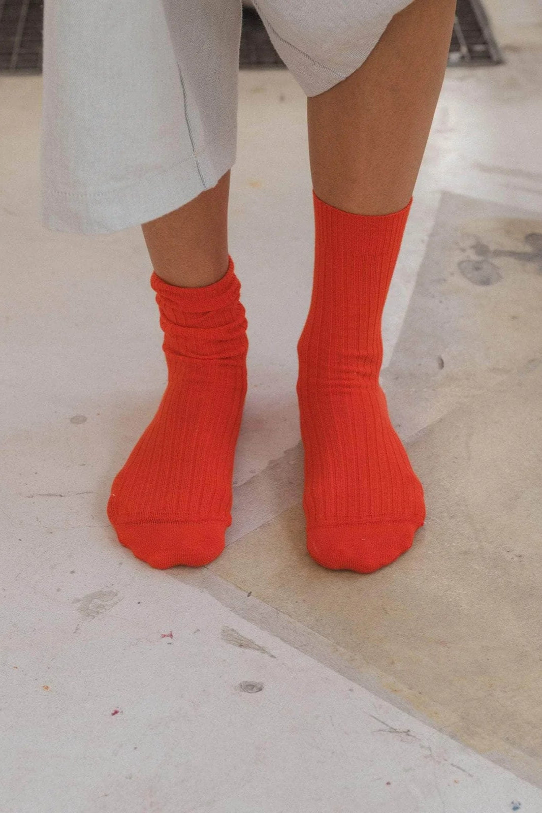 Rib Overankle Socks - Bill Red