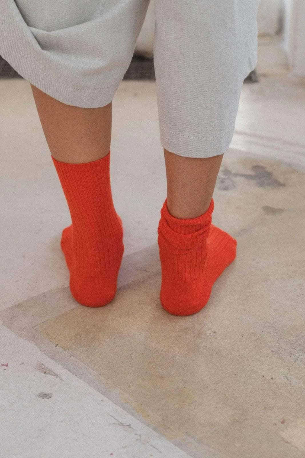 Rib Overankle Socks - Bill Red