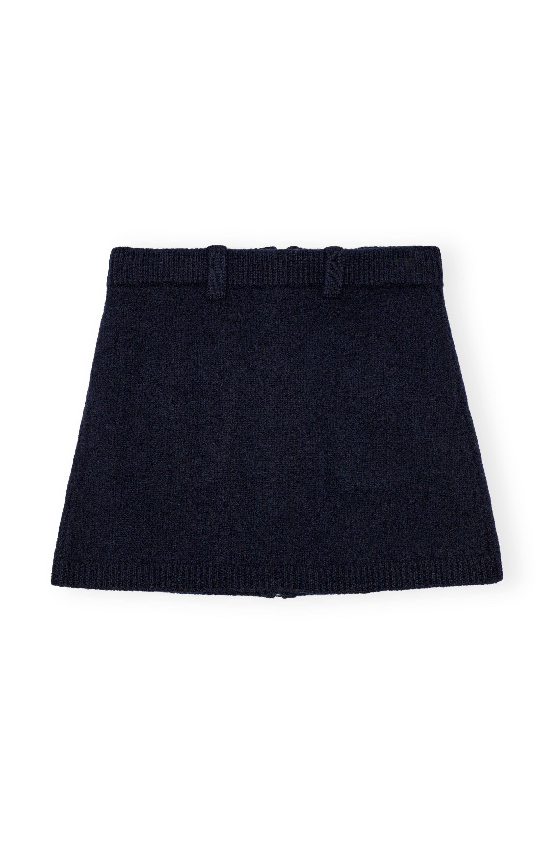 Boiled Wool Mini Skirt - Sky Captain