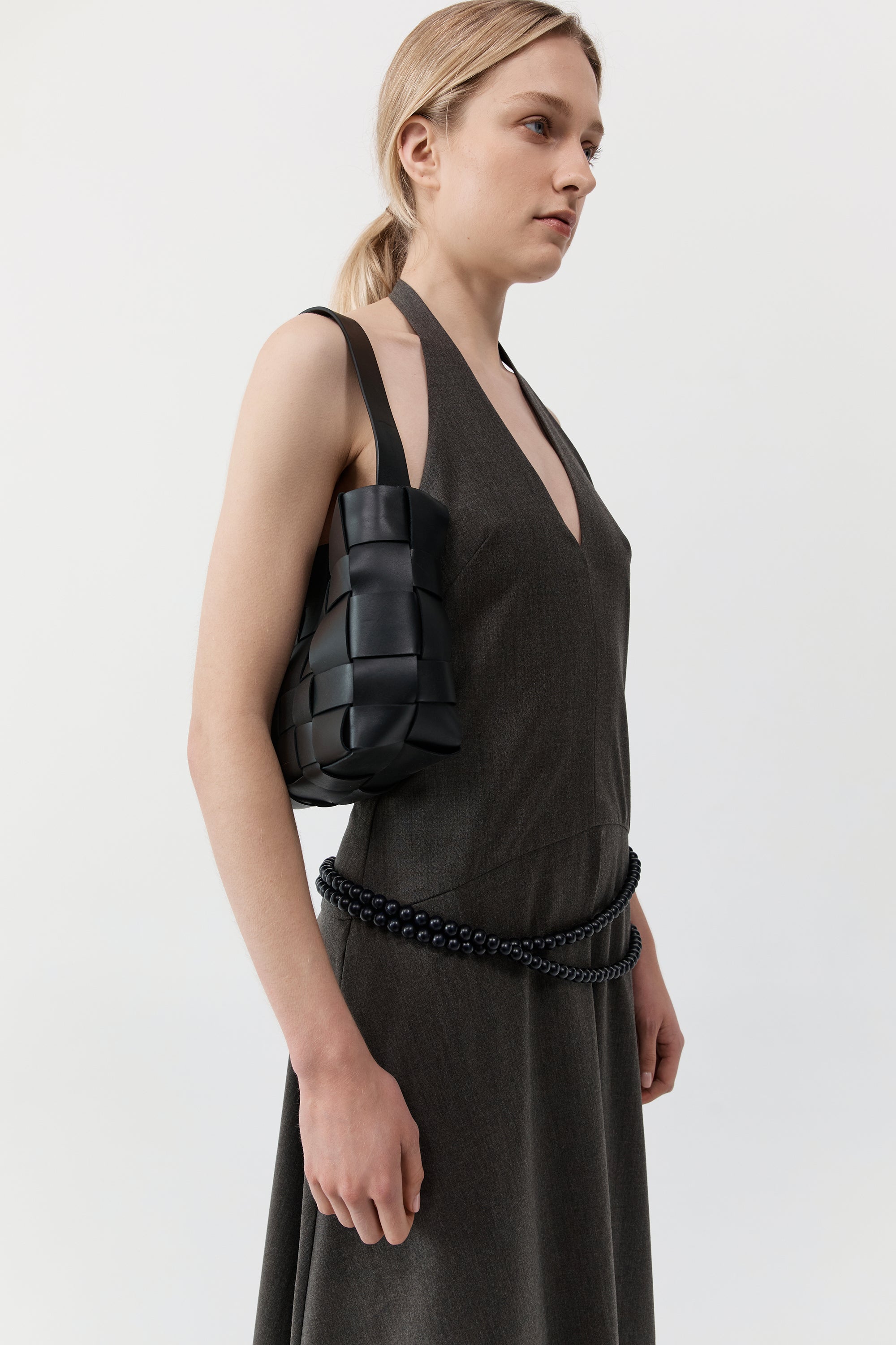 Woven Mini Tote - Black