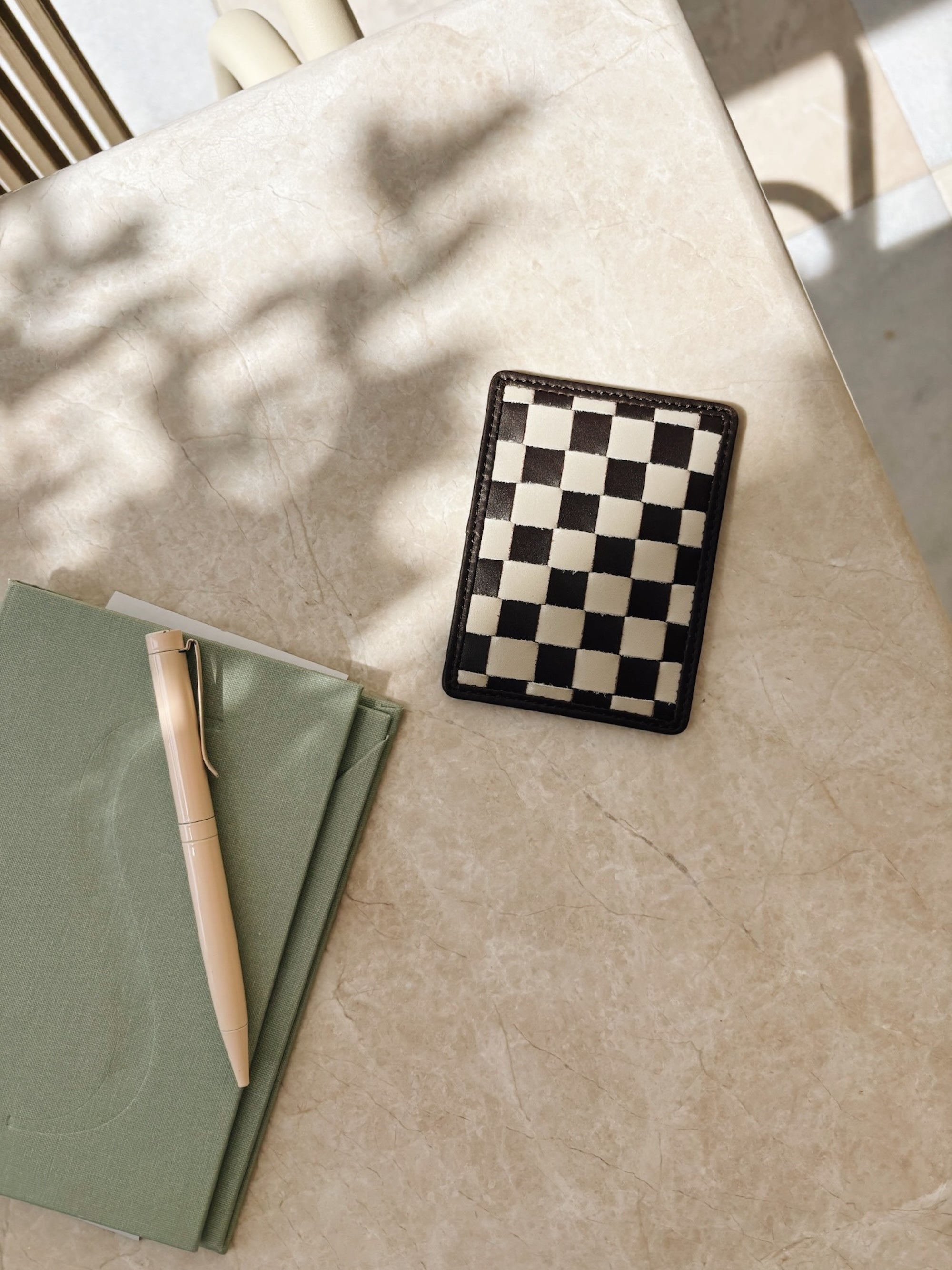 Nico Card Case - Brown & Cream Check