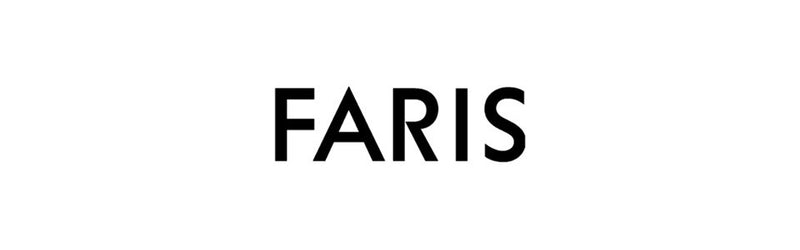 Faris brand logo in black text