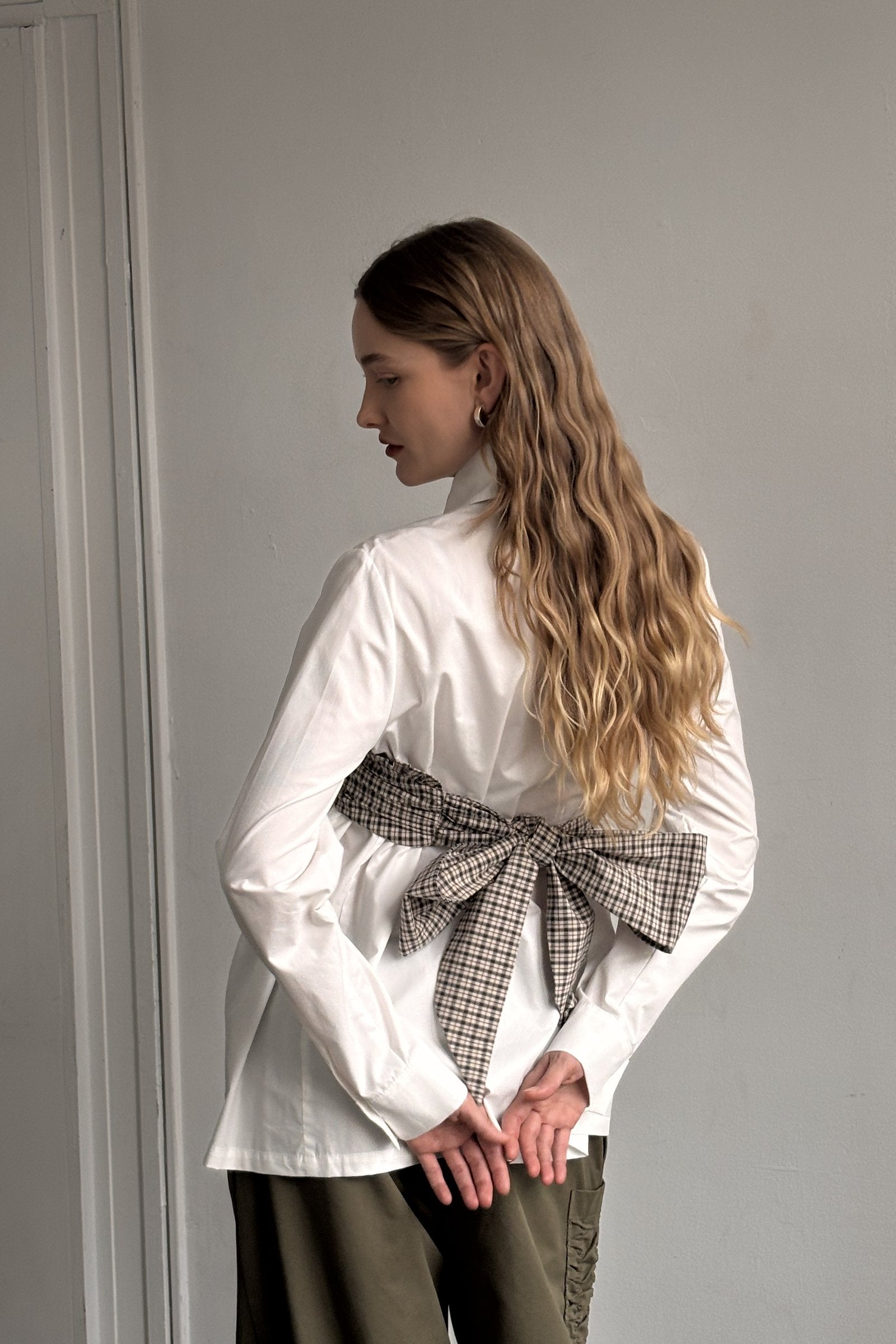 Patti Top - Shell & Sandy Plaid