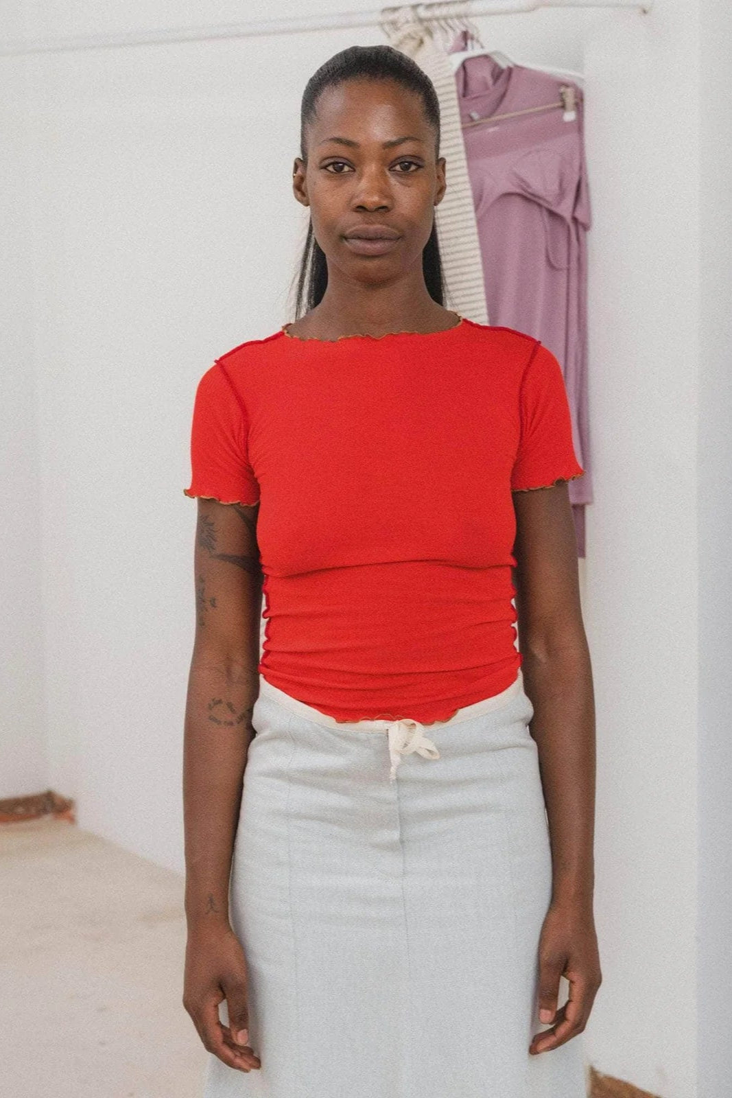 Vein Tee Shirt - My Red