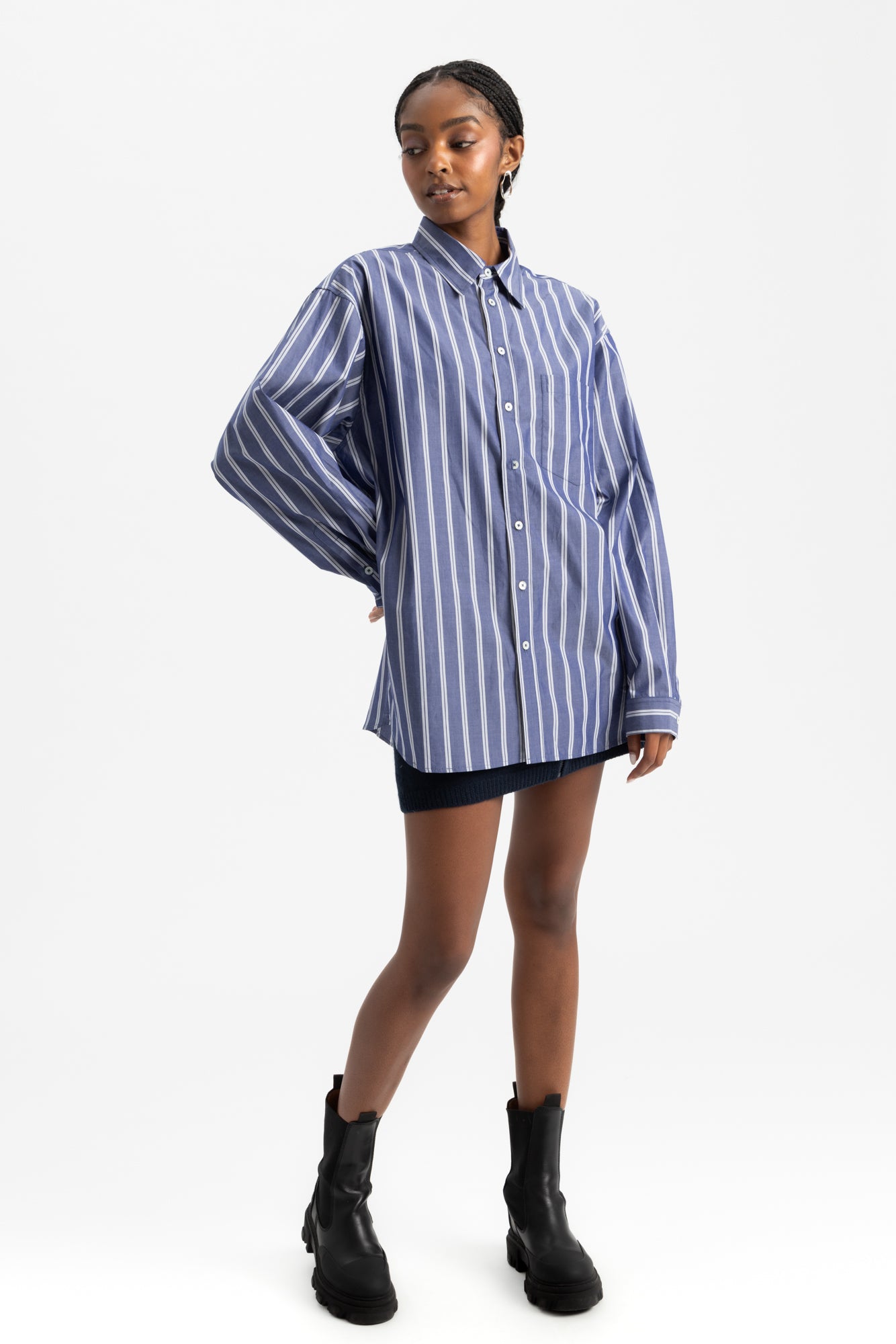 Nolan Shirt - Indigo White Stripe