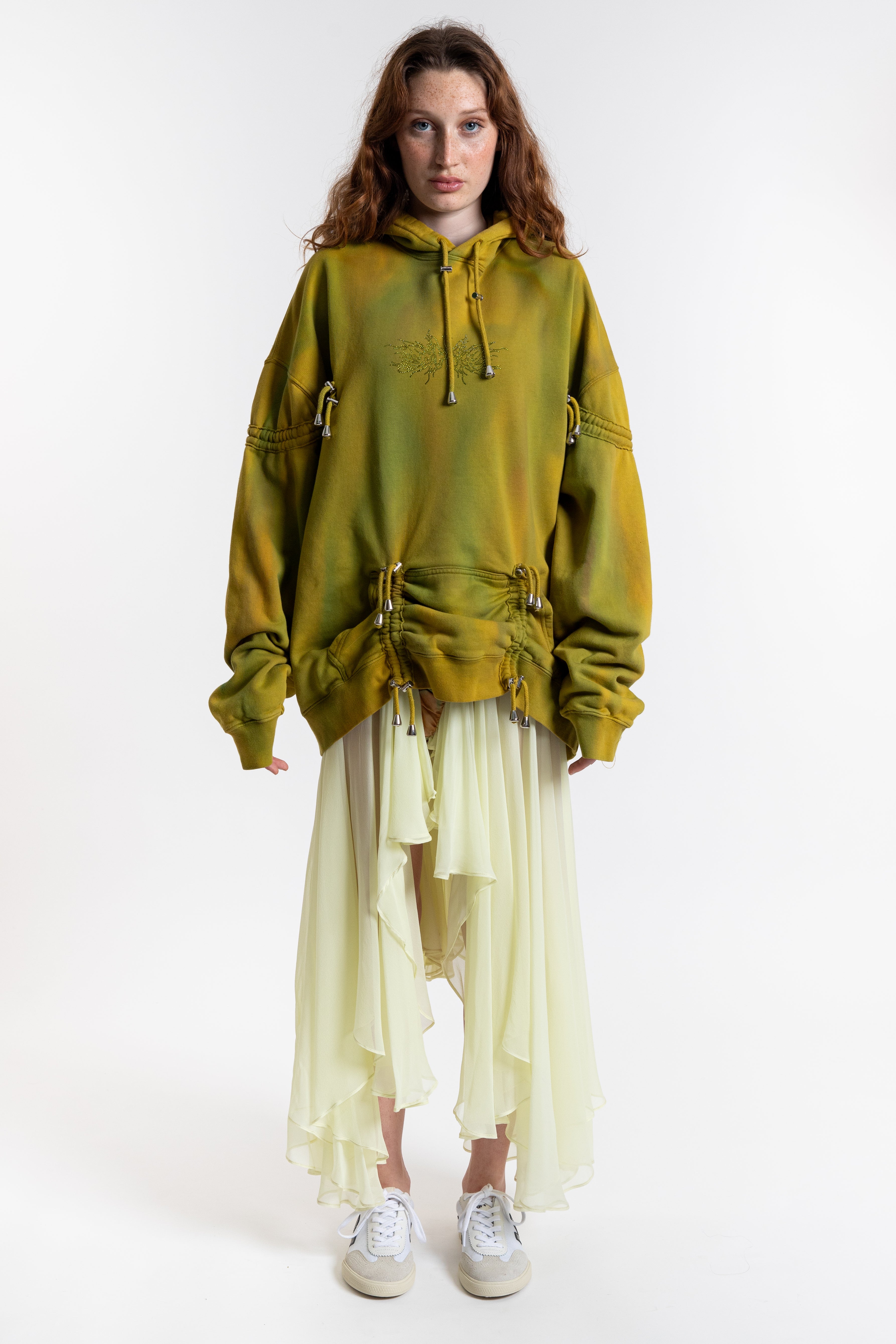Rhinestone Burst Hoodie - Sea Moss