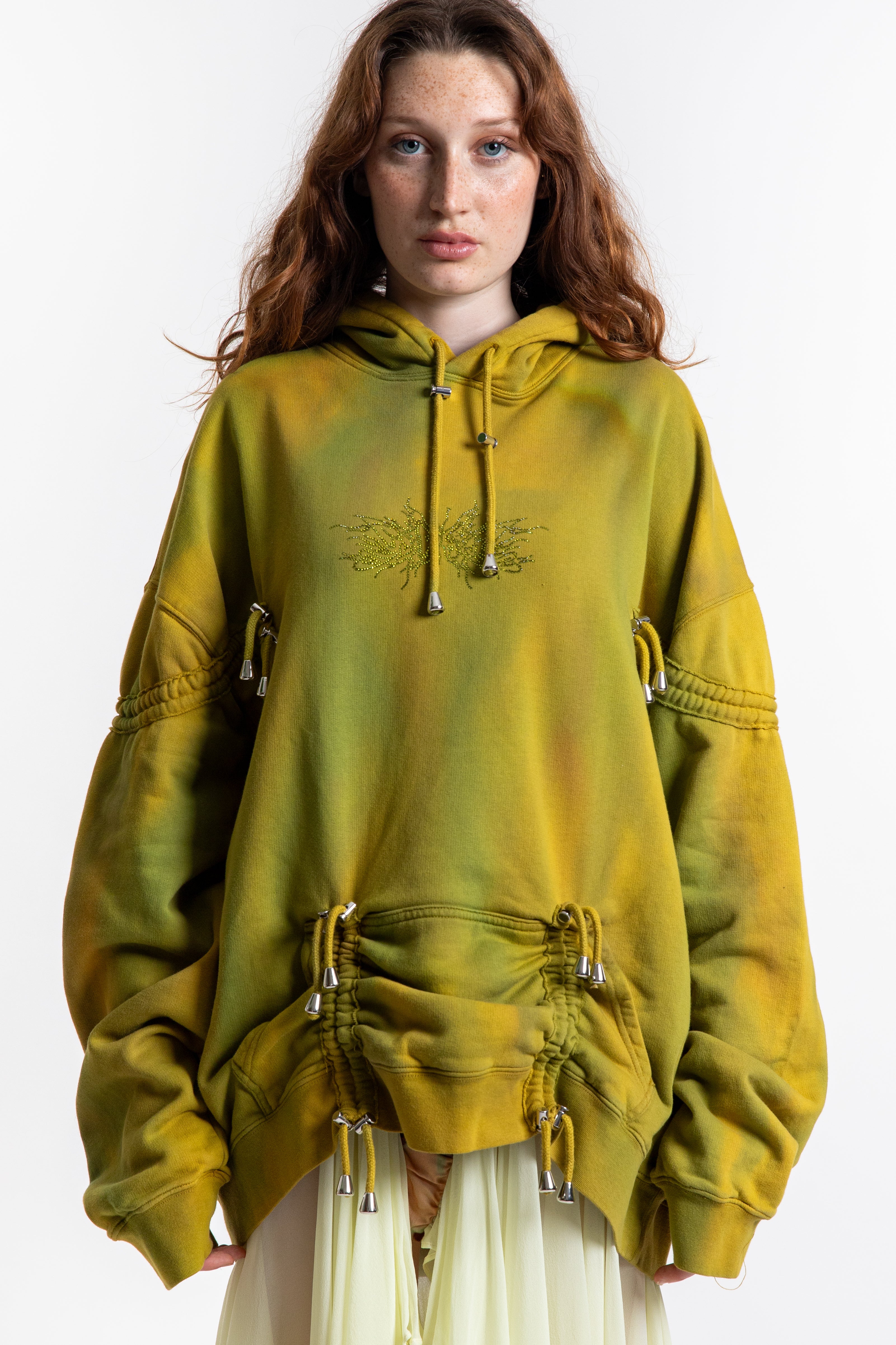 Rhinestone Burst Hoodie - Sea Moss