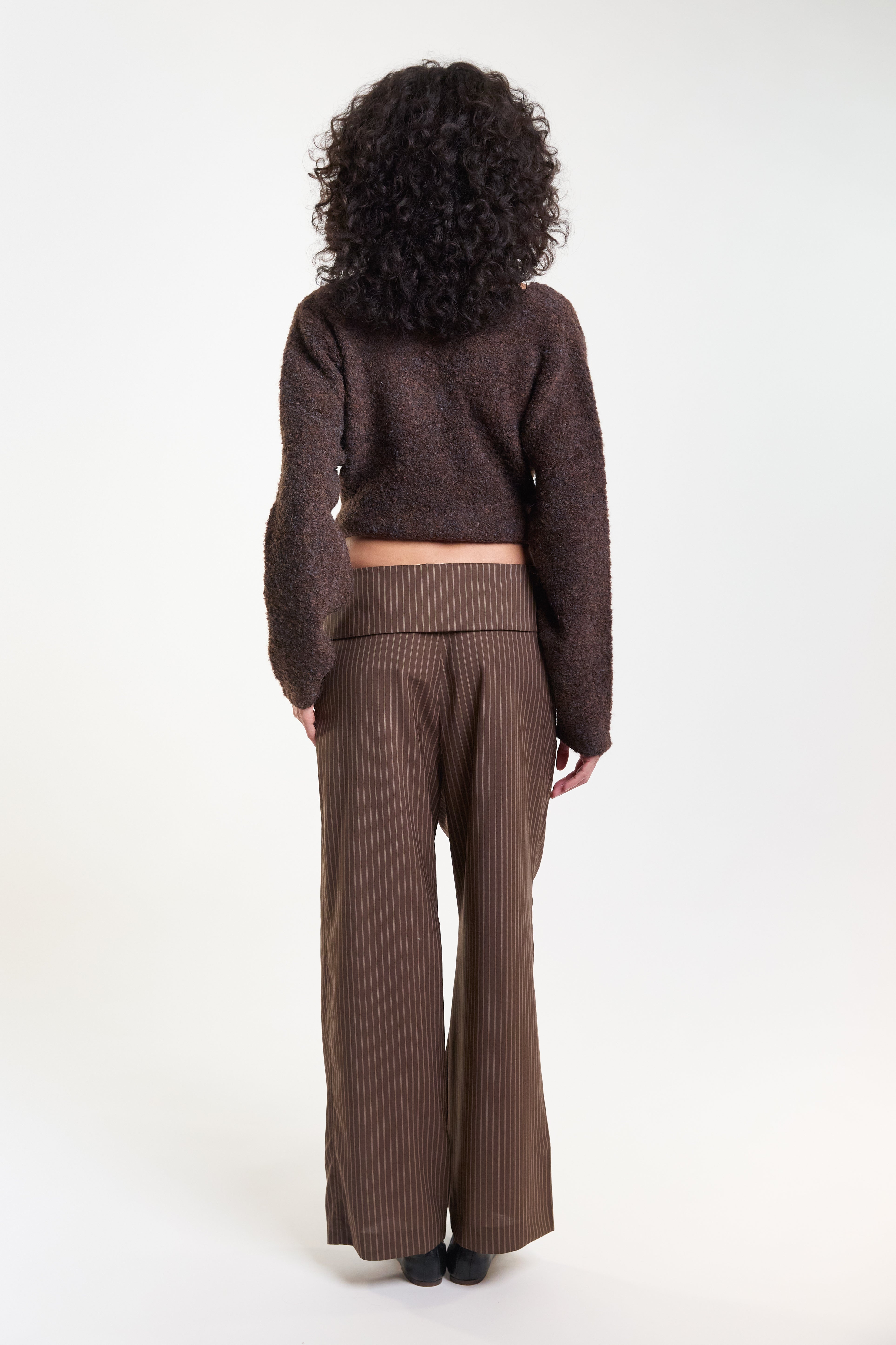 Folded Wool Pant - Sable Stripe