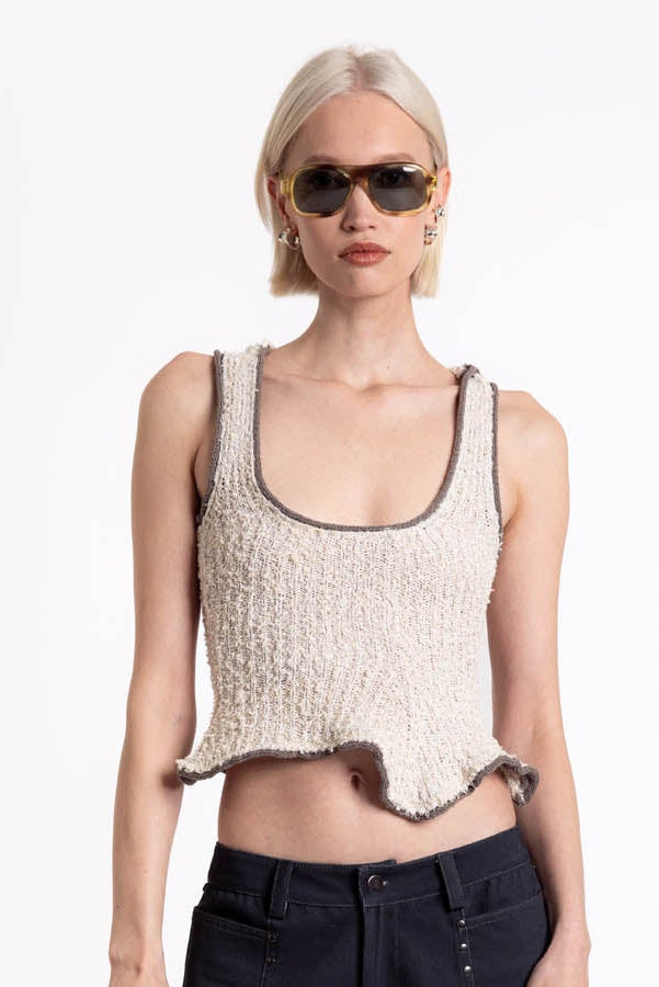 Helen Tank Hoodie - Cream