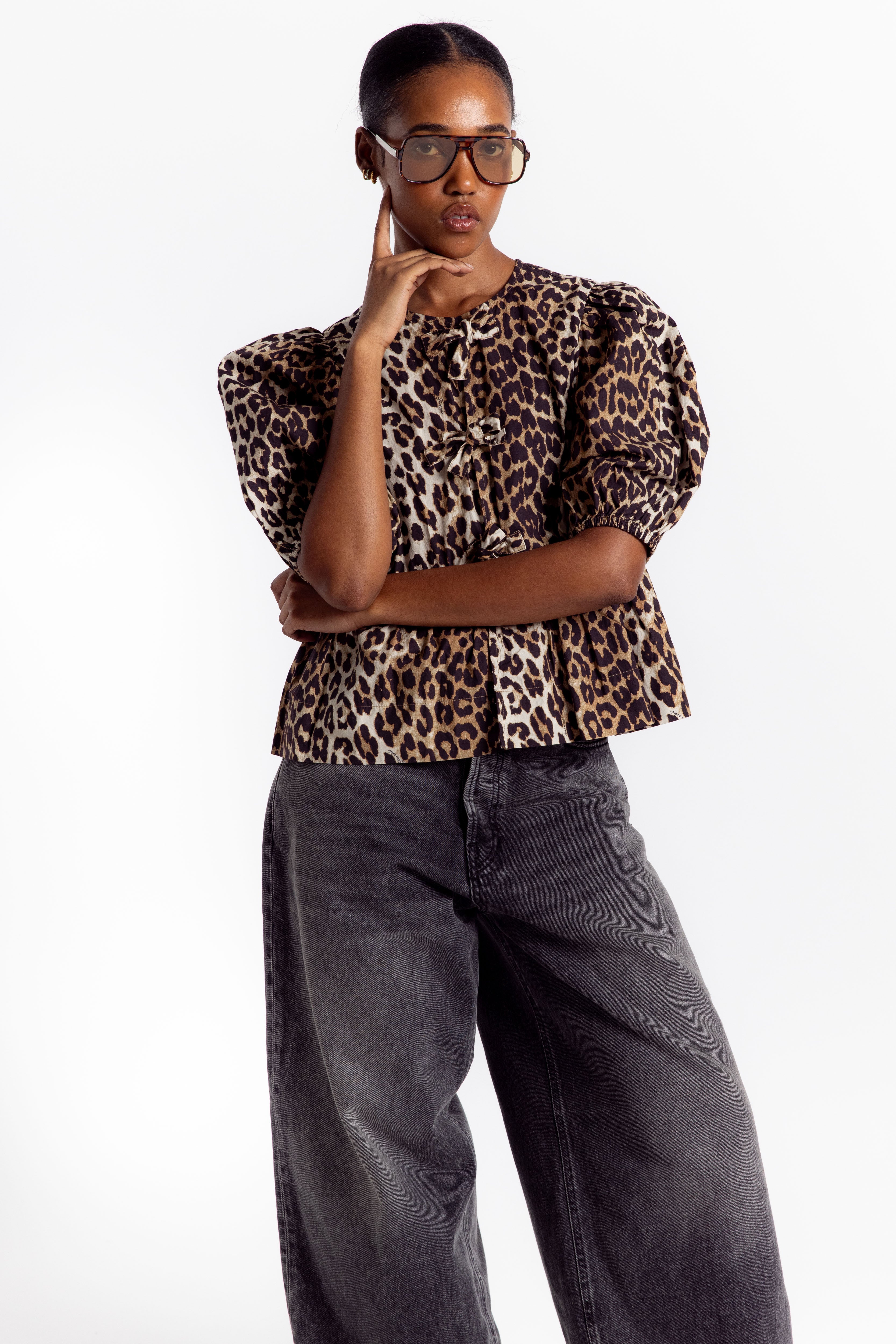 Peplum Blouse - Leopard