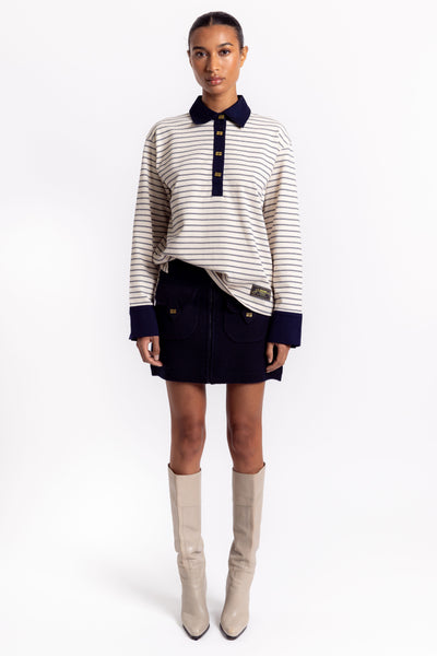 ganni sky captain mini dress Ganni Mini Chemisier Shirt - Sky Captain
