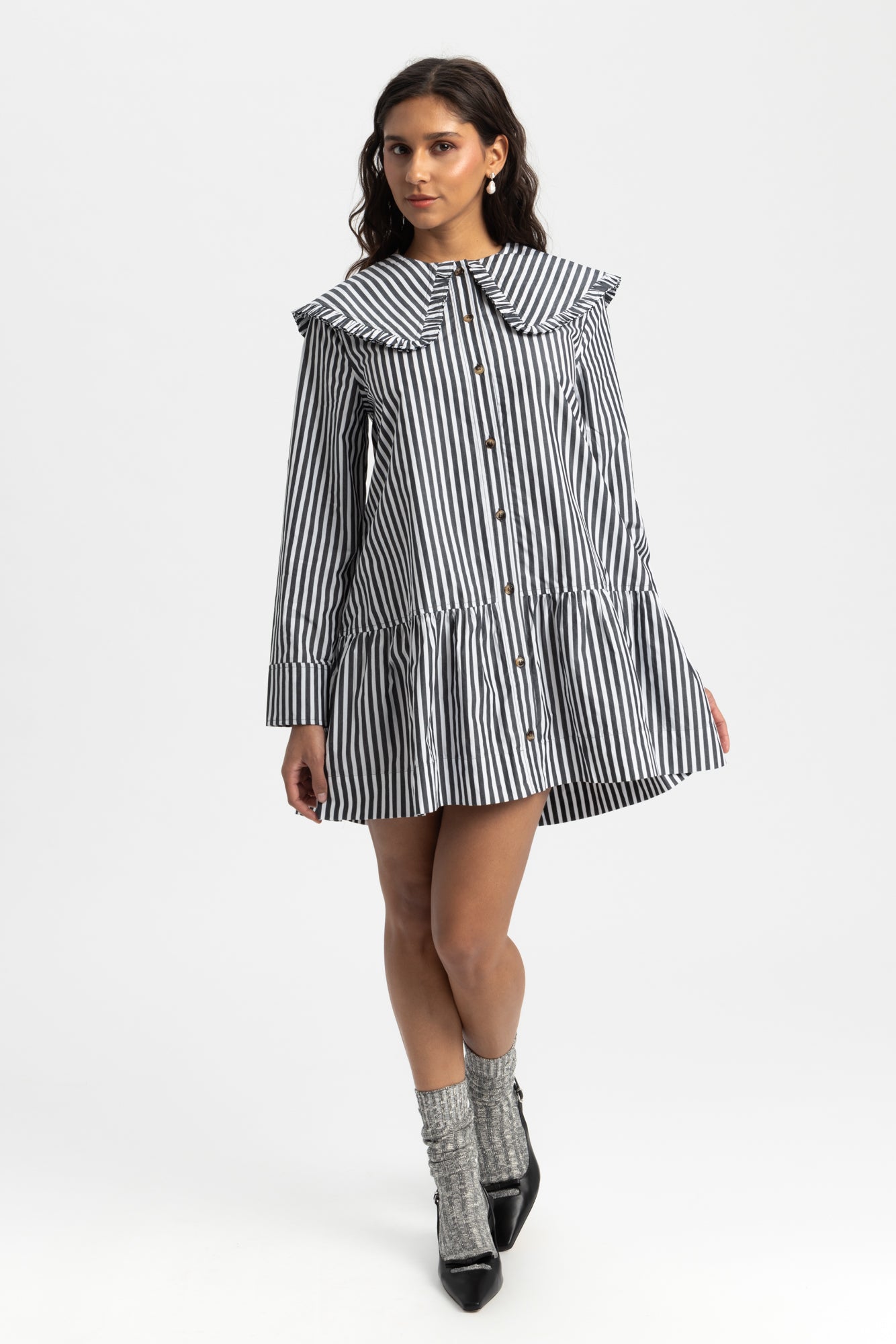 Mini Shirt Dress - Black