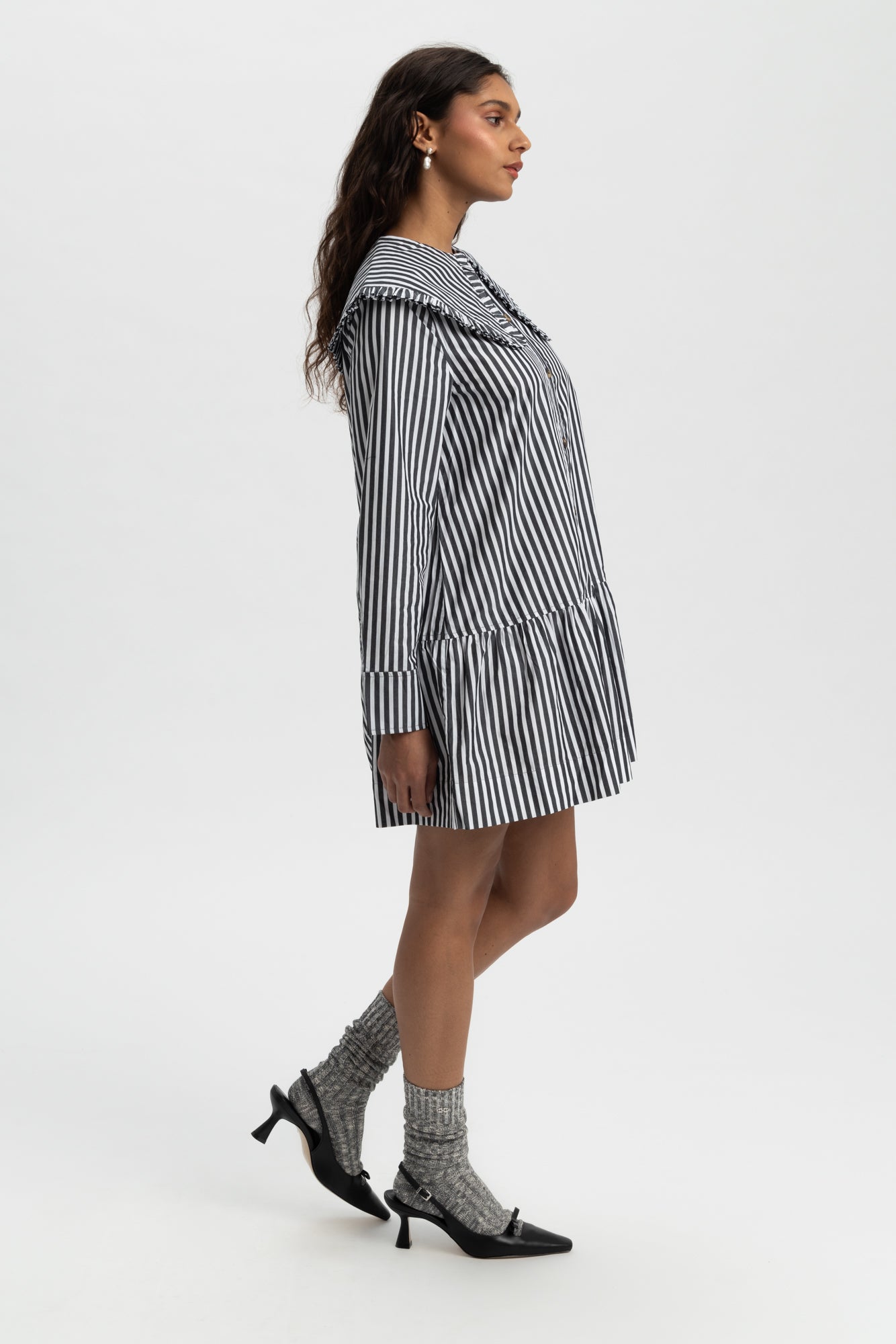 Mini Shirt Dress - Black