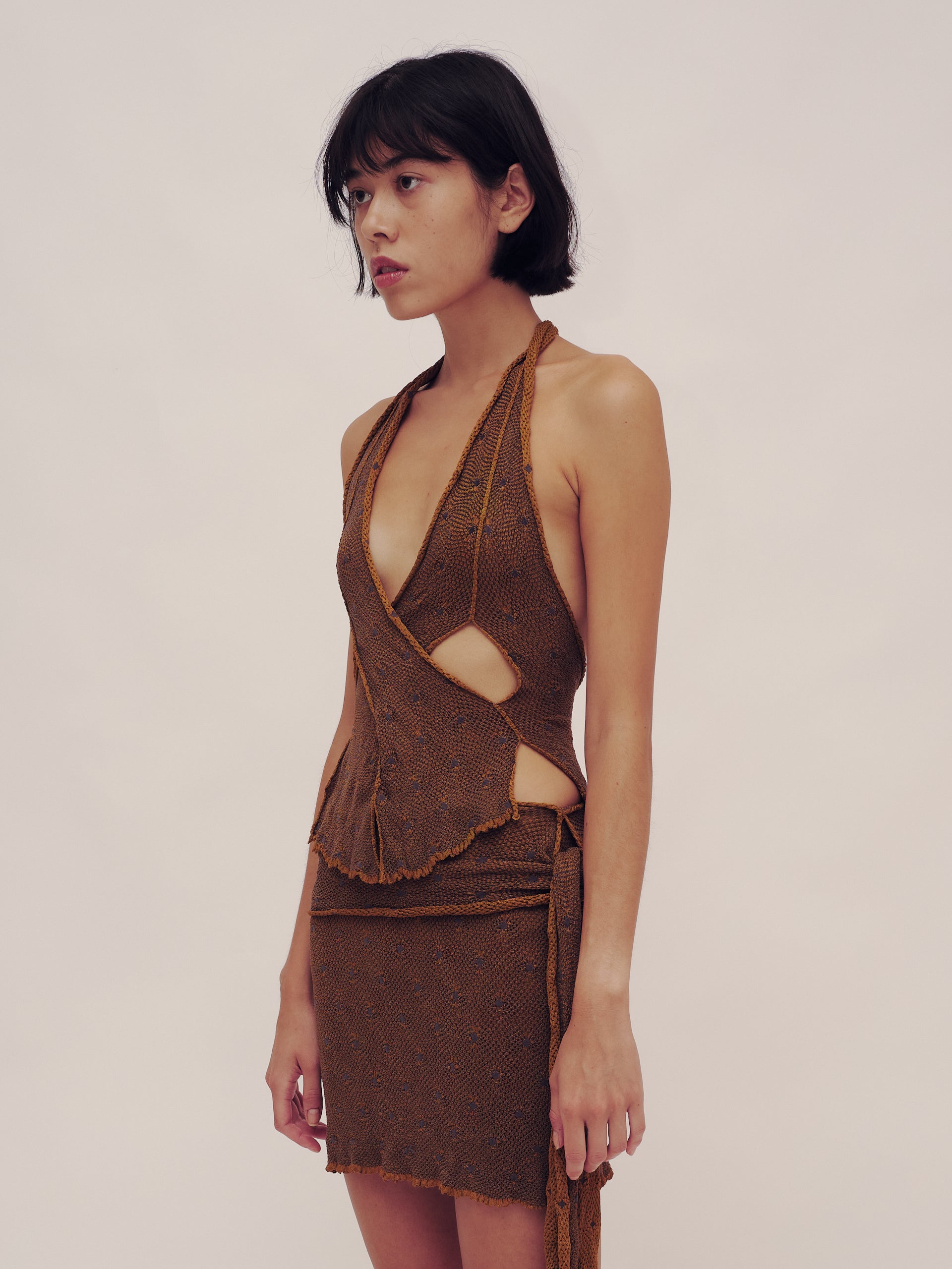 Dot Cable Tank - Mustard/Blue