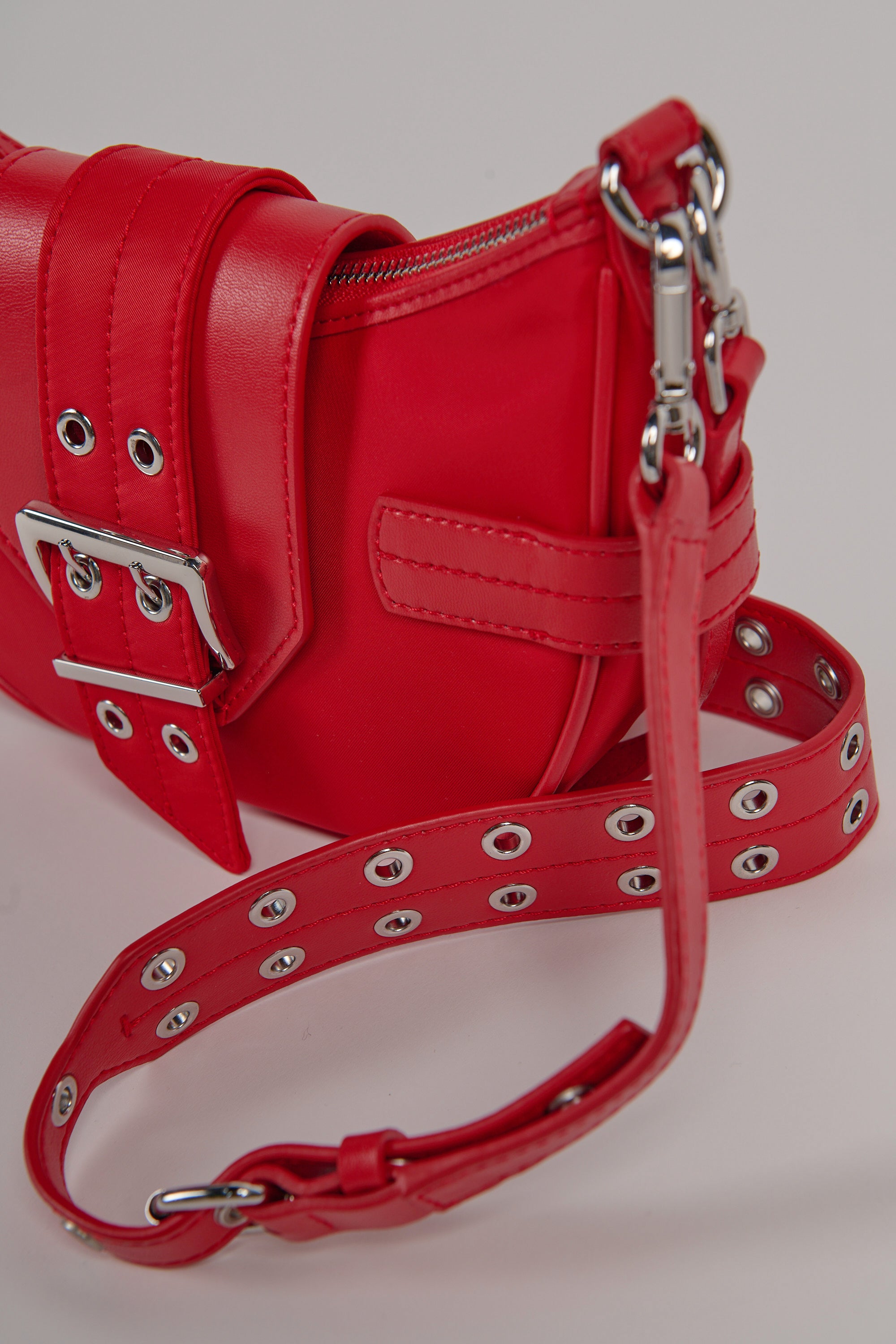 Nylon Bucky Bag Small Crossbody - Racing Red