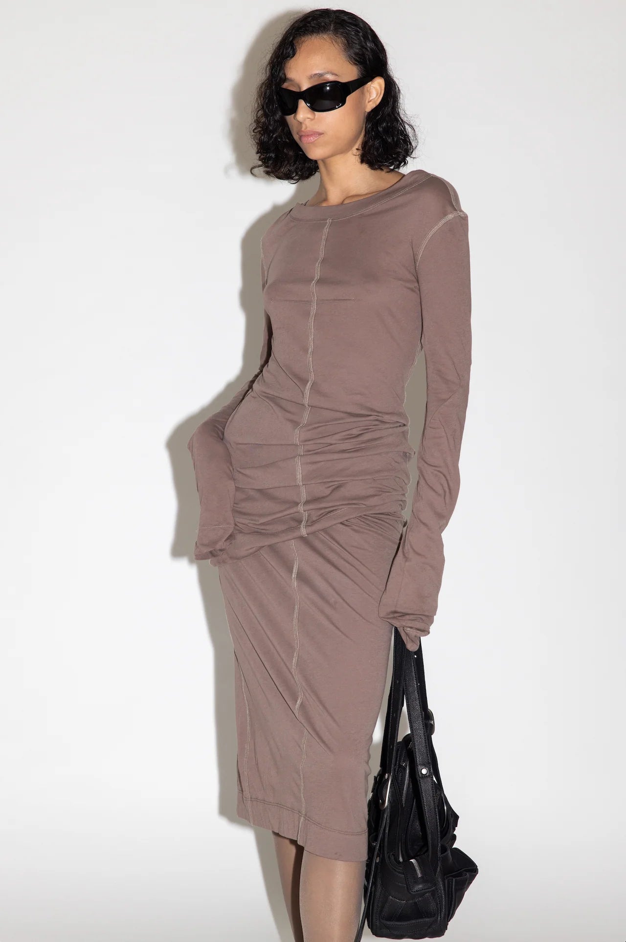 Knit Pencil Skirt - Clay