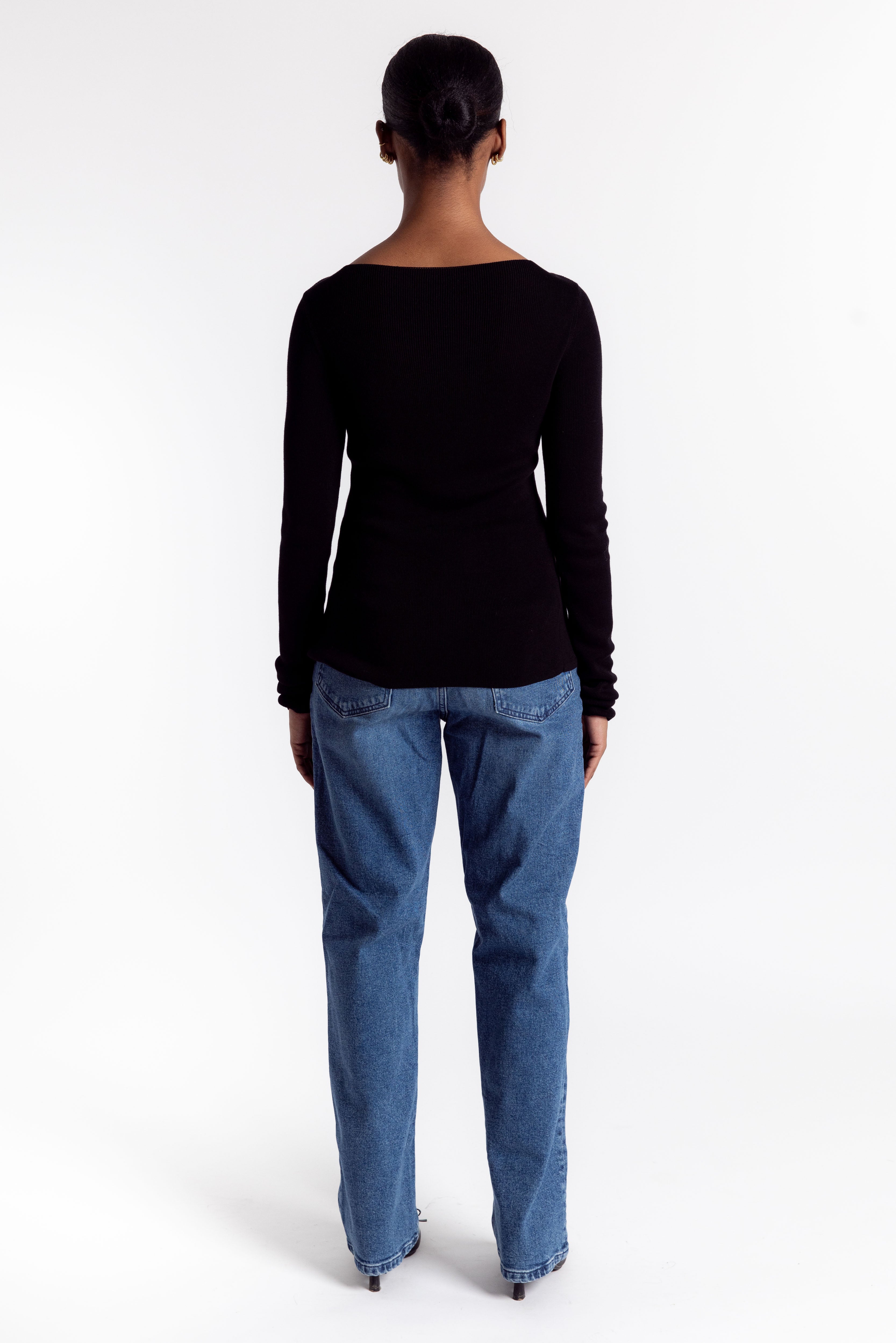 Avril Low Slouchy Wide Leg Jean - Moment Mid Blue