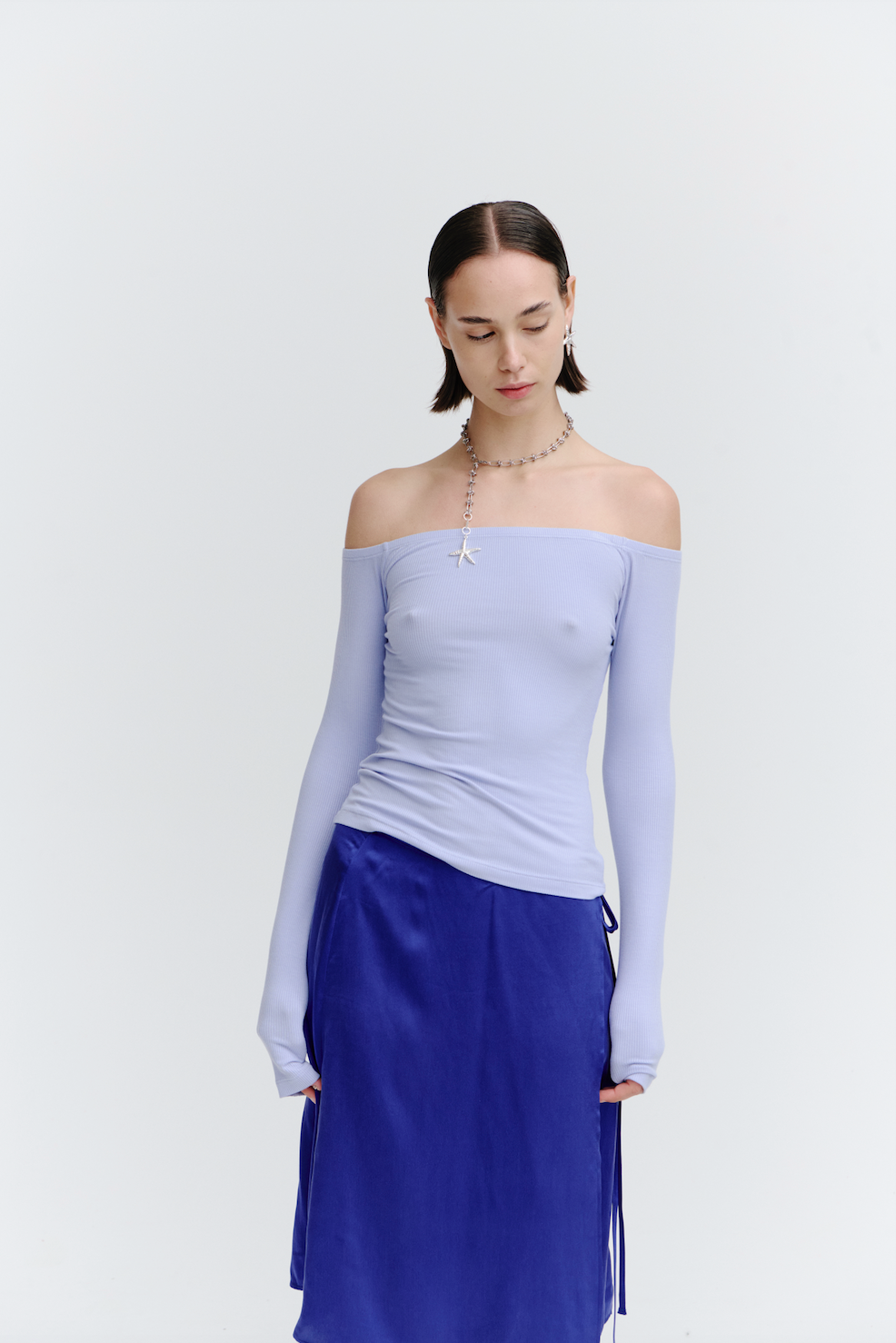 Composure Off-Shoulder Top - Glacier