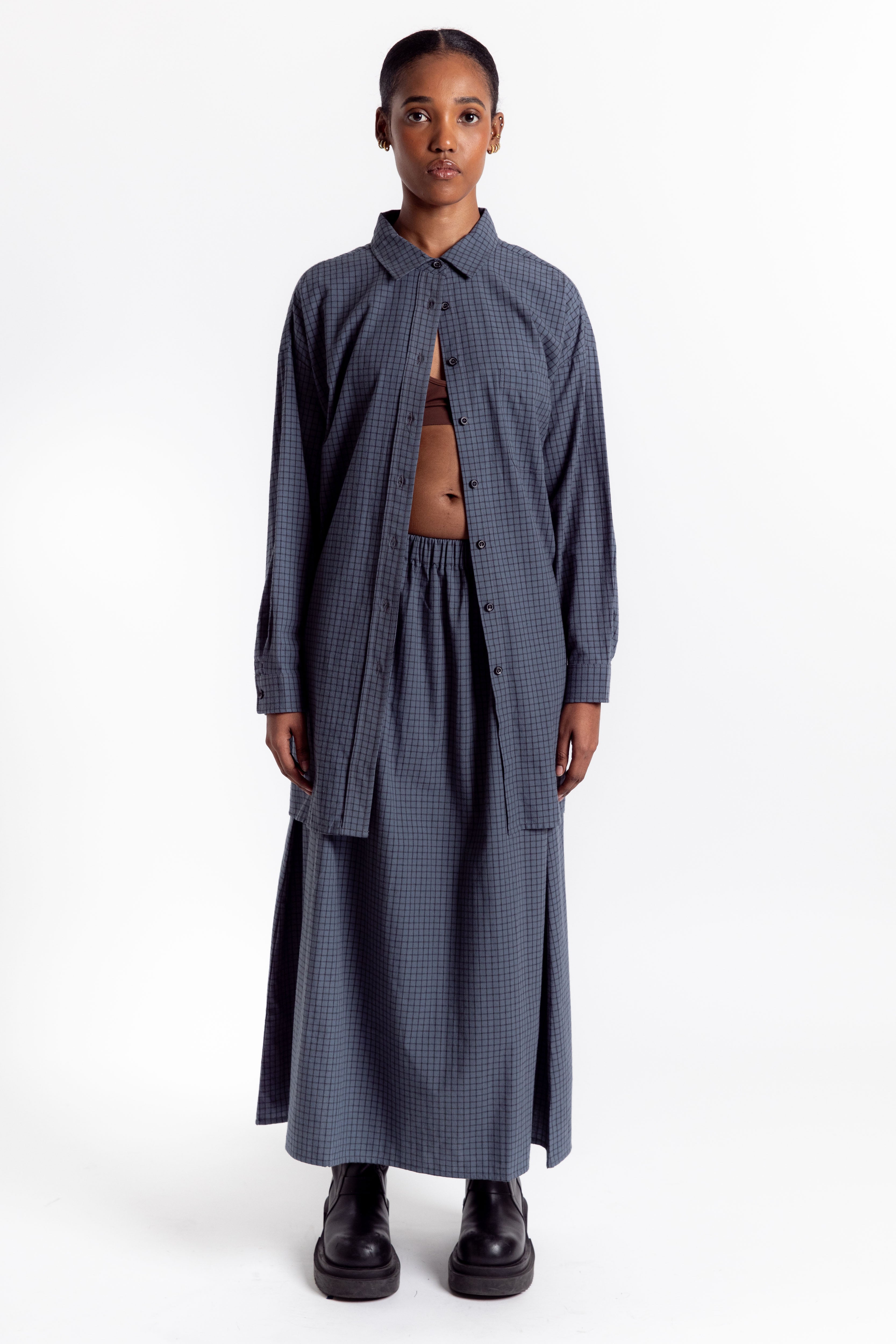 Potus Skirt - Blue Check