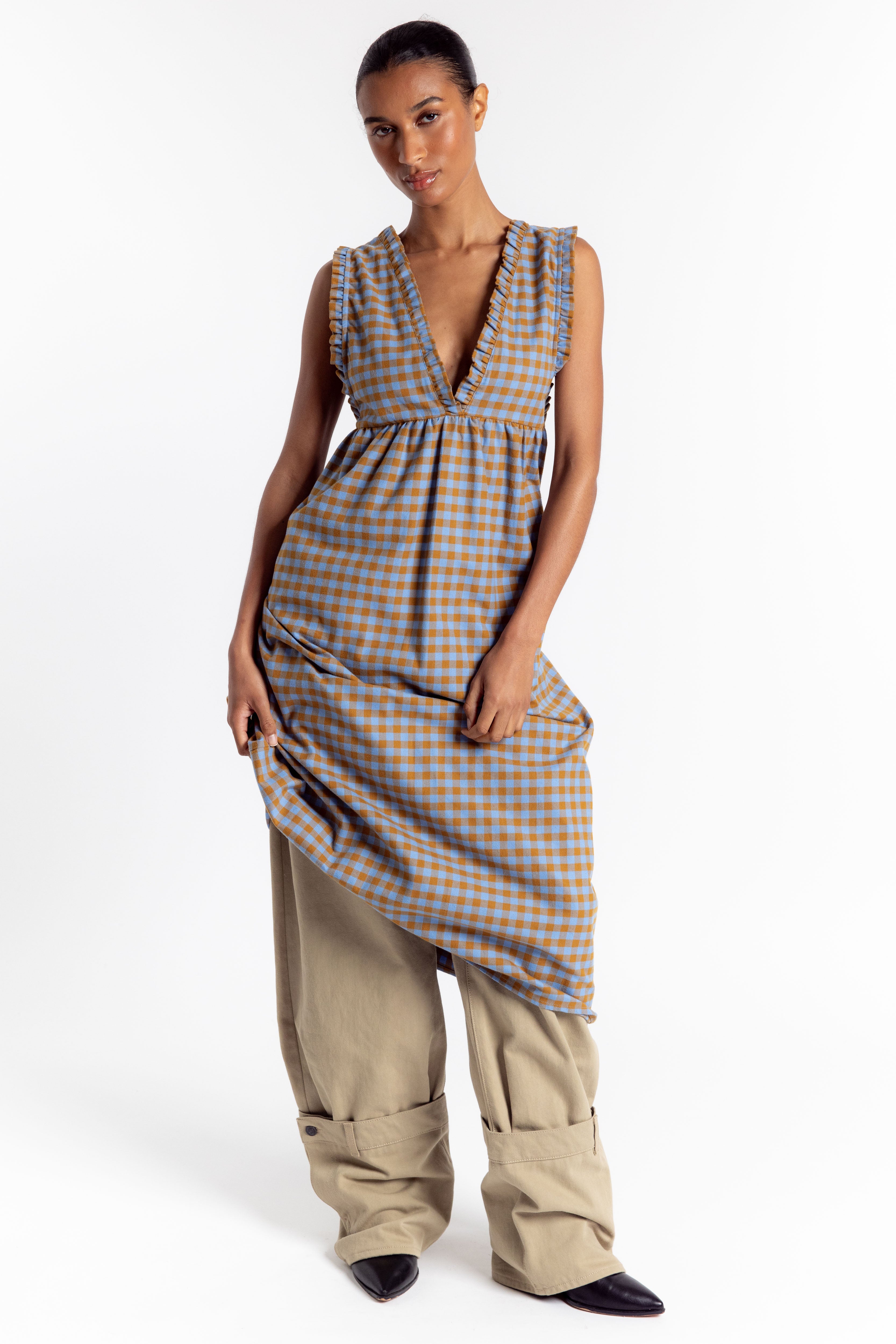 Nuria Dress - Blue Check