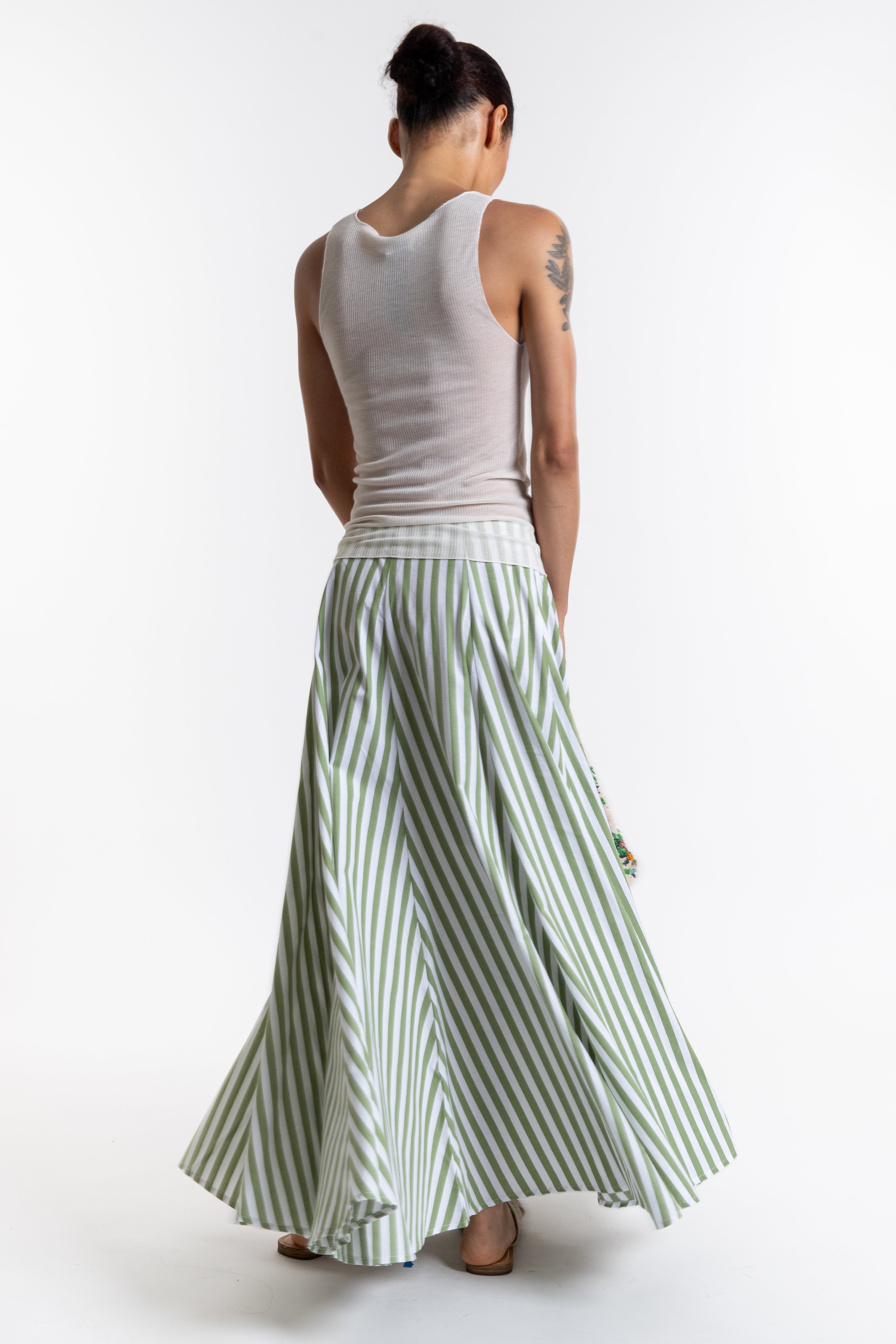Vitalis Skirt - Green Stripes