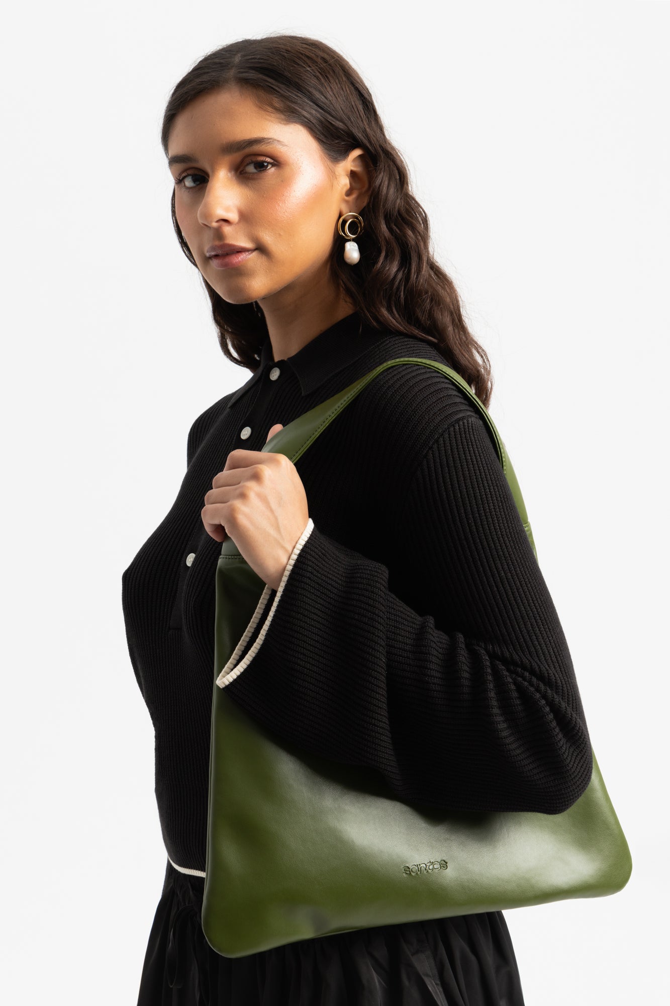 Agave Triangular Tote - Dark Green