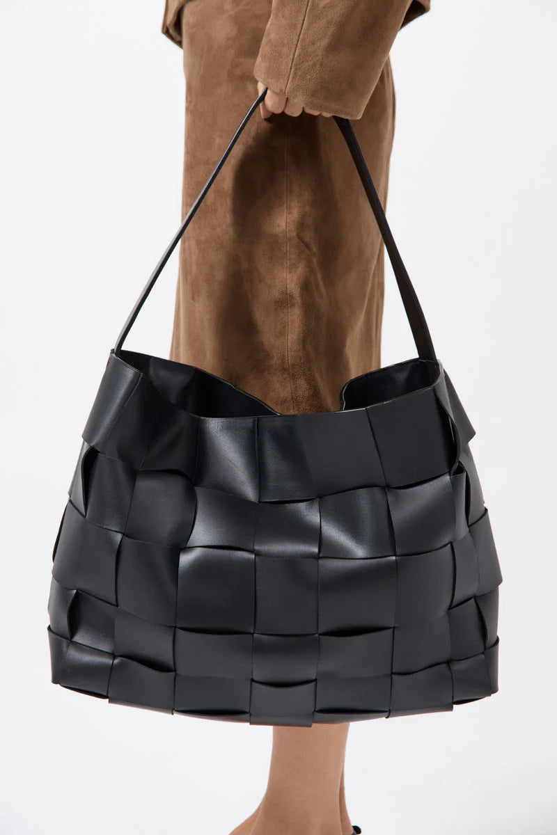 Large Woven Tote - Black