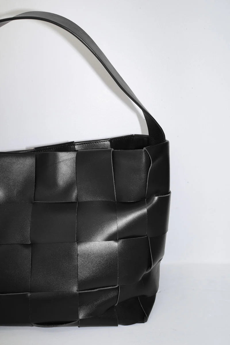 Large Woven Tote - Black