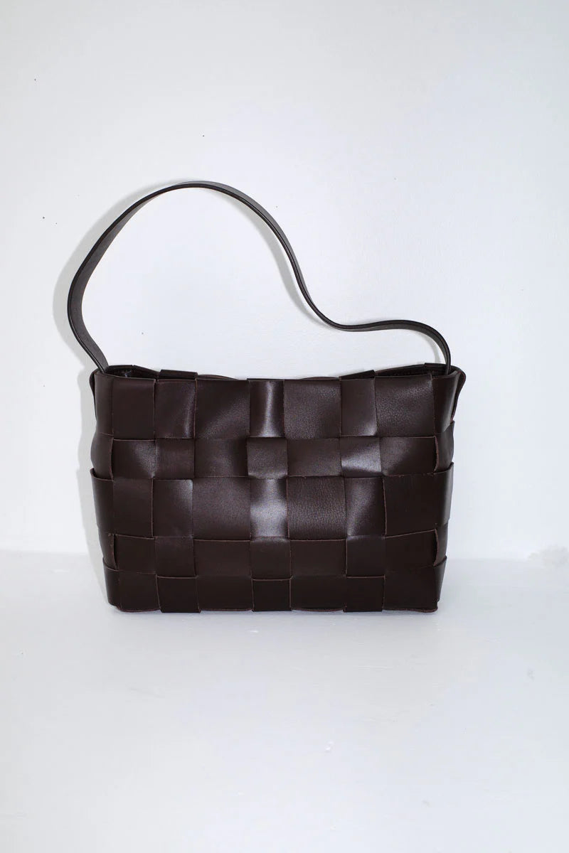 Woven Mini Tote - Chocolate