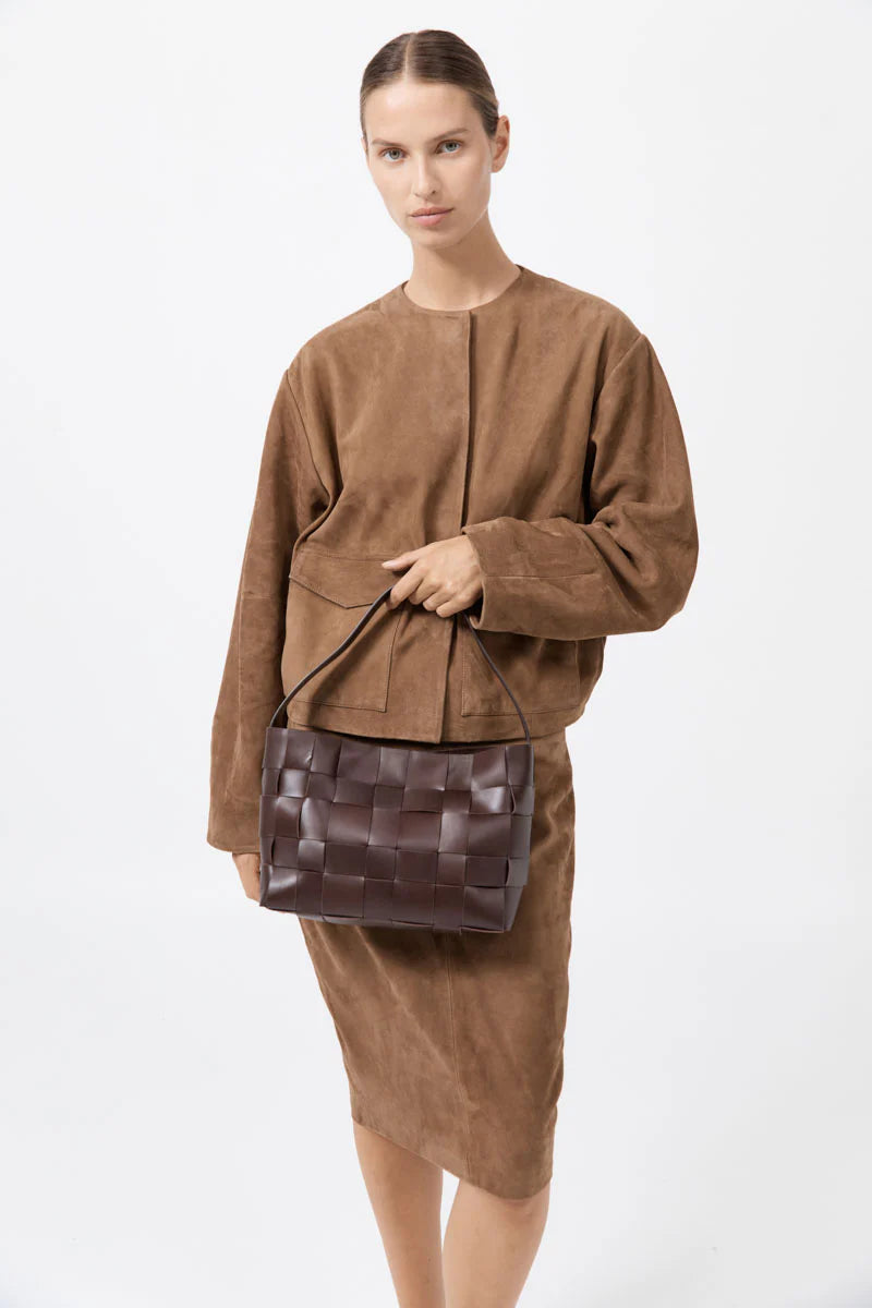 Woven Mini Tote - Chocolate