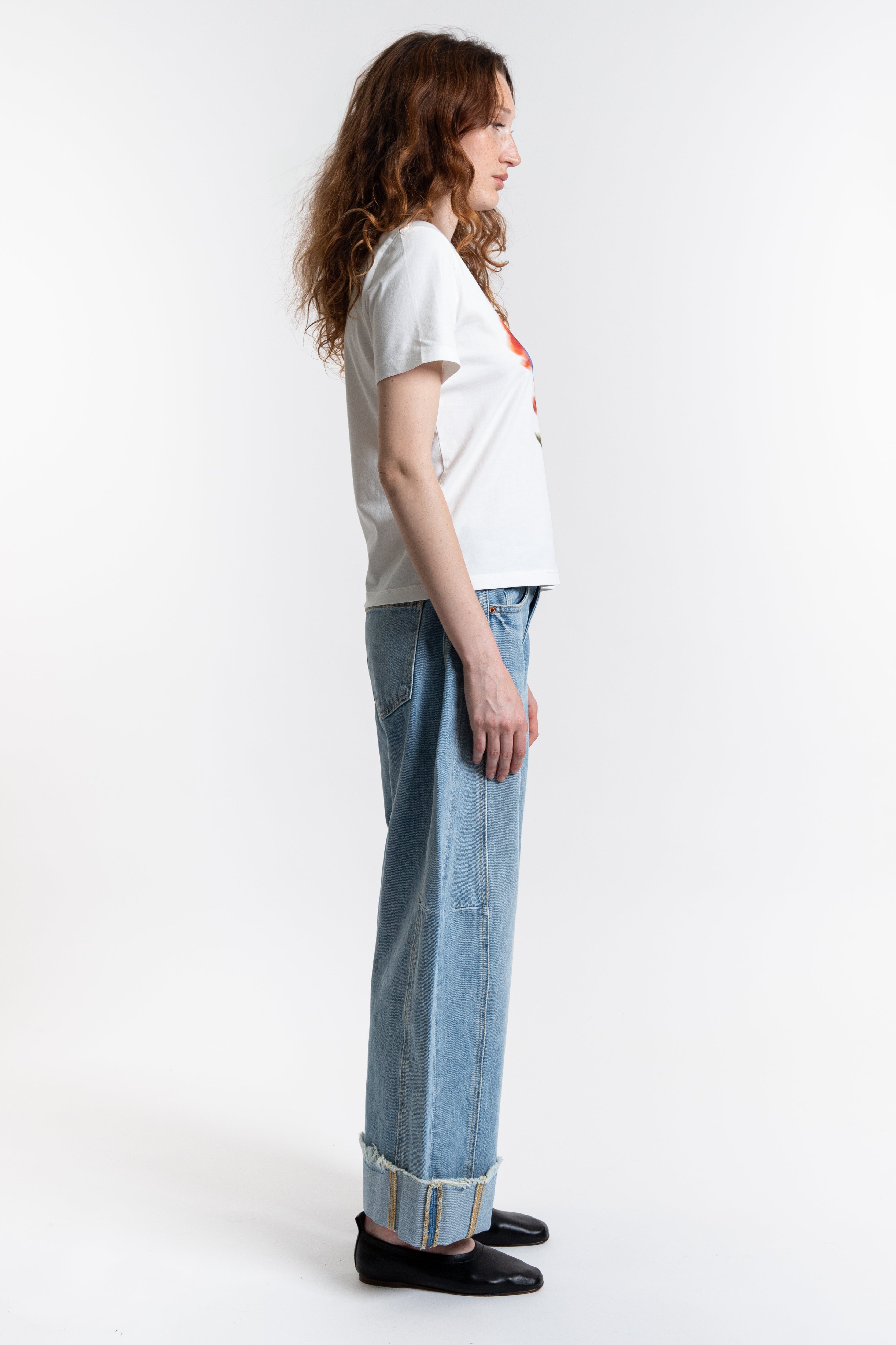 Blurry Flower Ida Tee - White