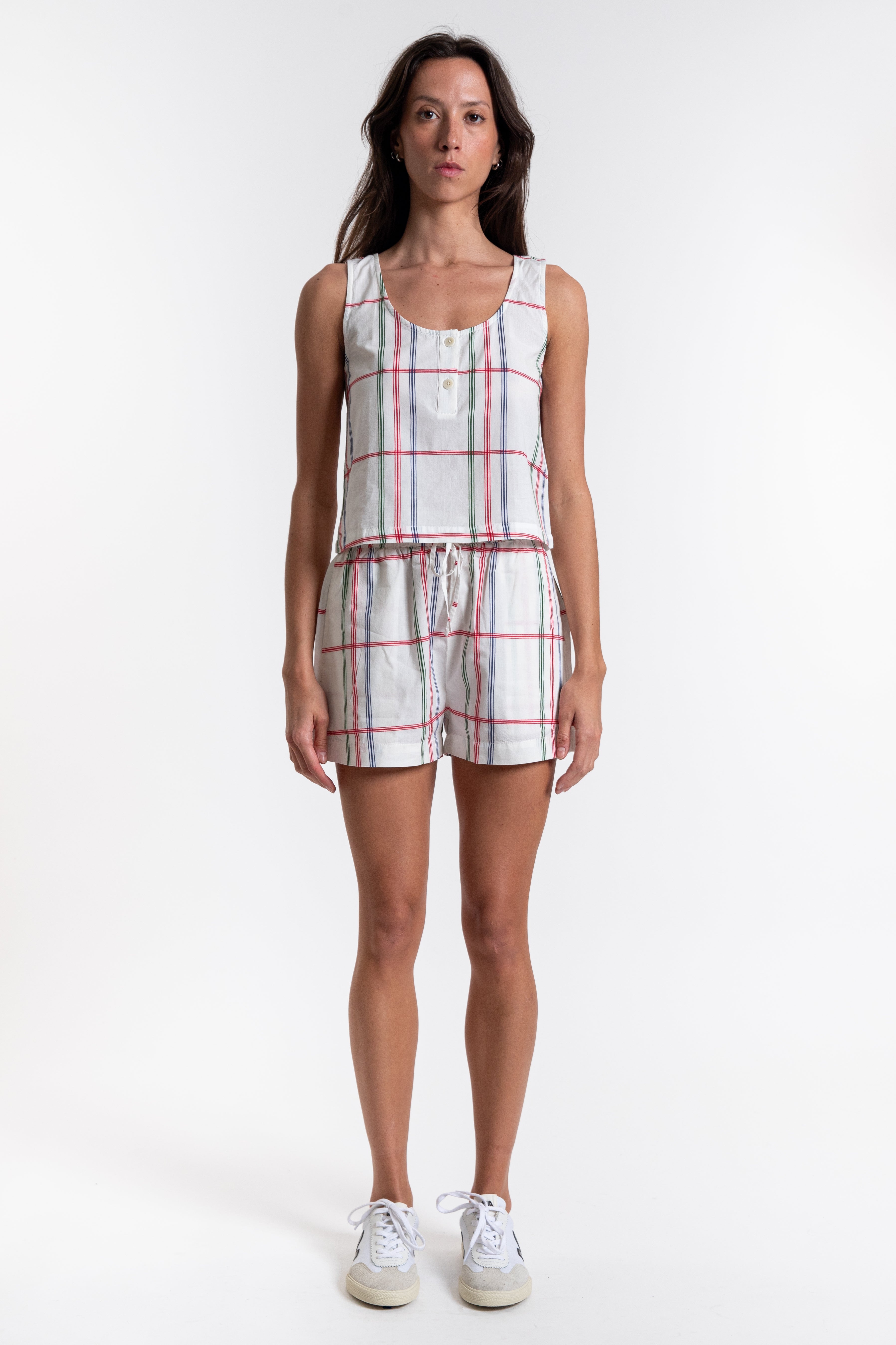 Cambric Stripes Geranio Shorts - Multicolor