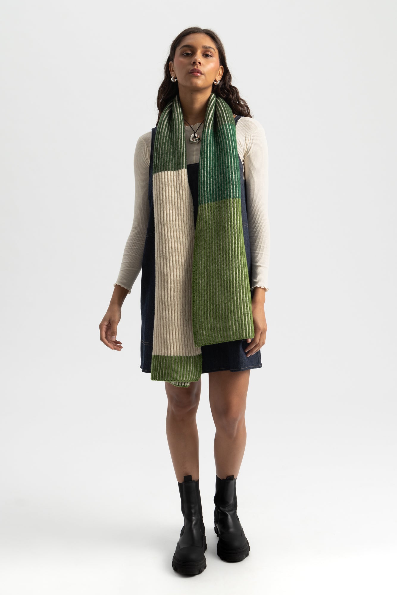 Ghede Knitted Scarf - Central Stripes