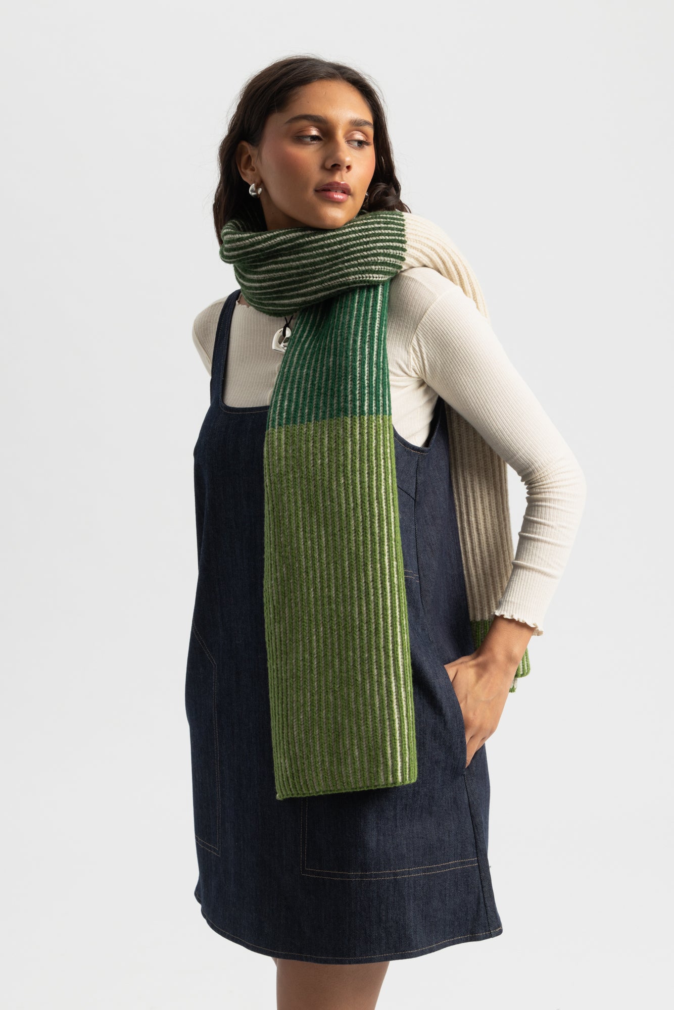 Ghede Knitted Scarf - Central Stripes