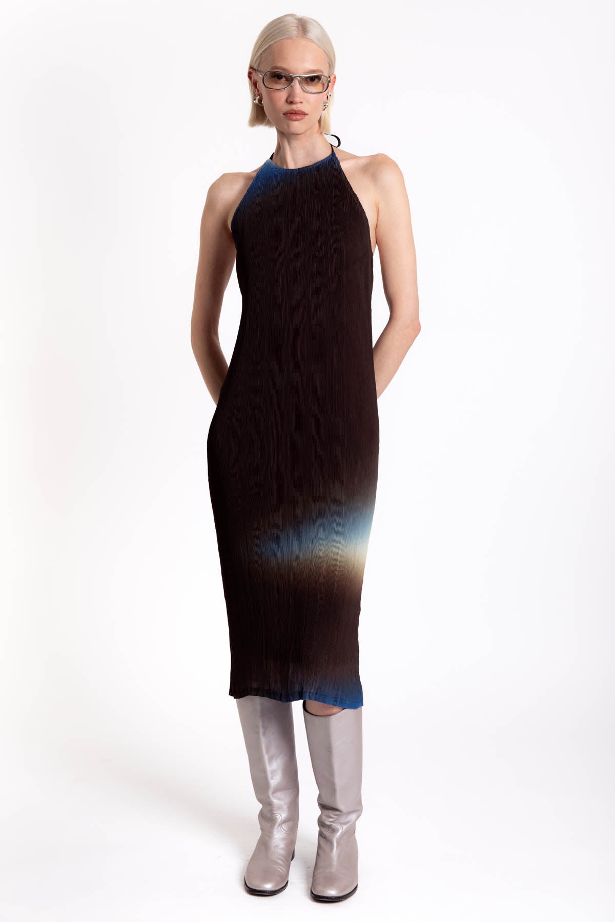 Glass Pleated Miriam Dress - Multicolor