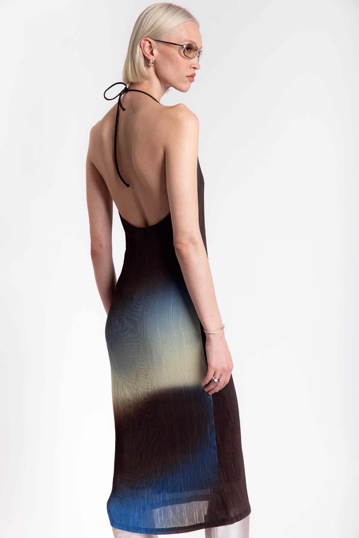 Glass Pleated Miriam Dress - Multicolor