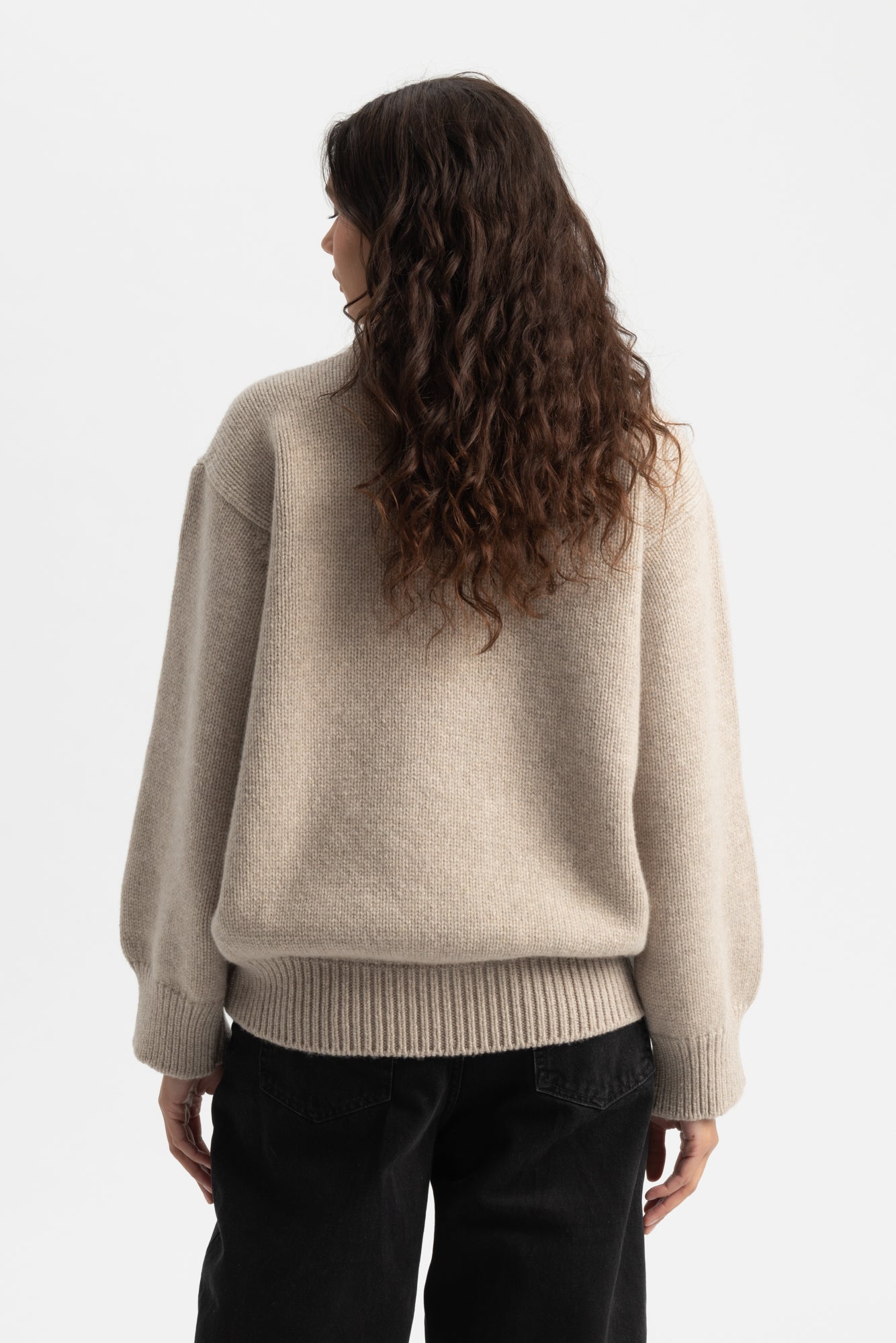 Caragh Chunky Slouch Crewneck - Beige