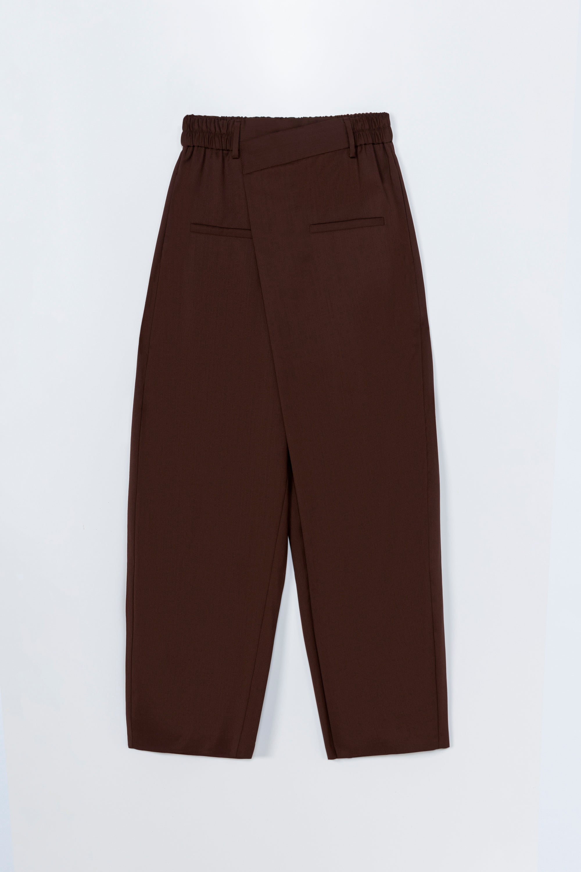 Tailored Crossover Pants - Burgundy