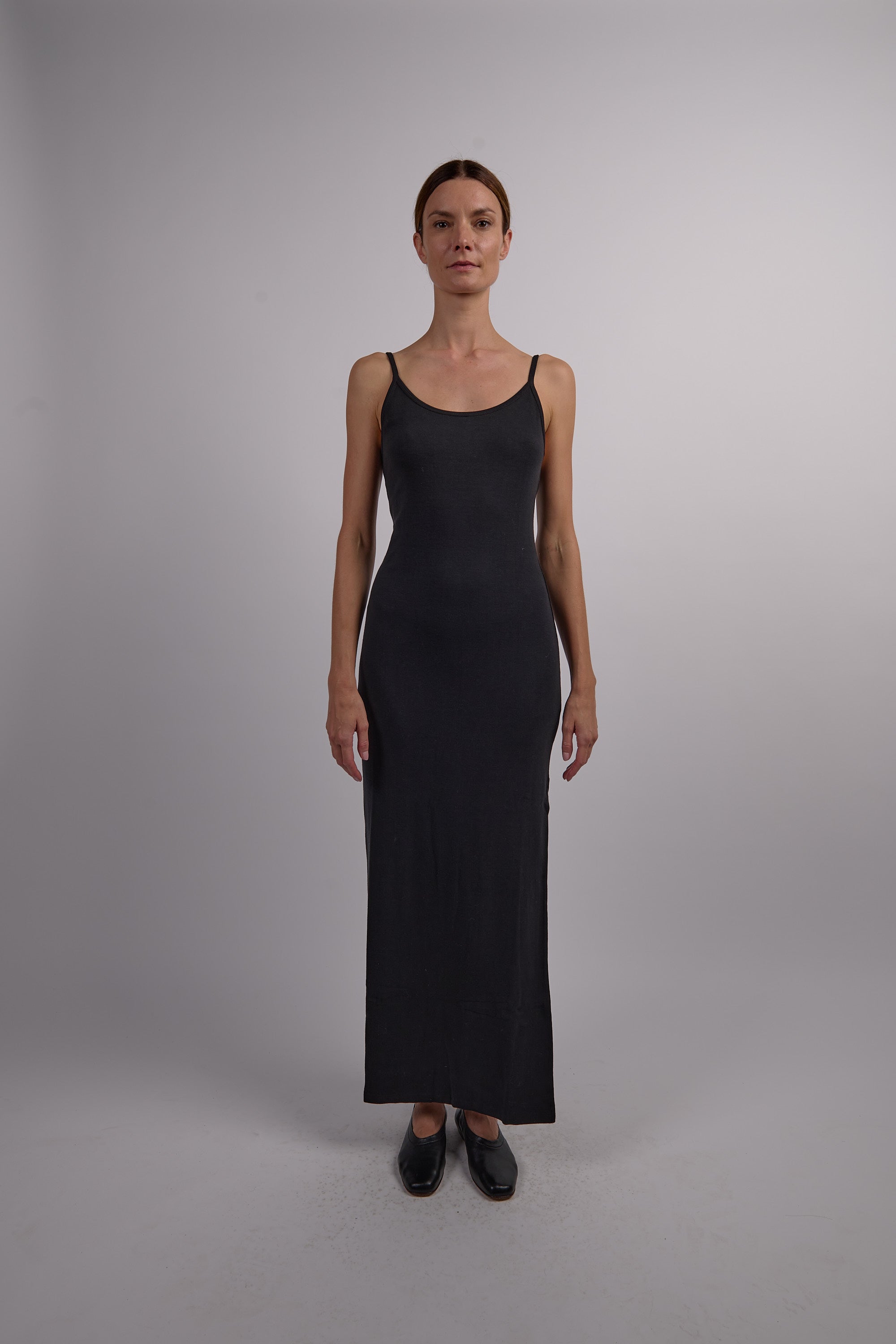 Soft Maxi Slip Dress - Black