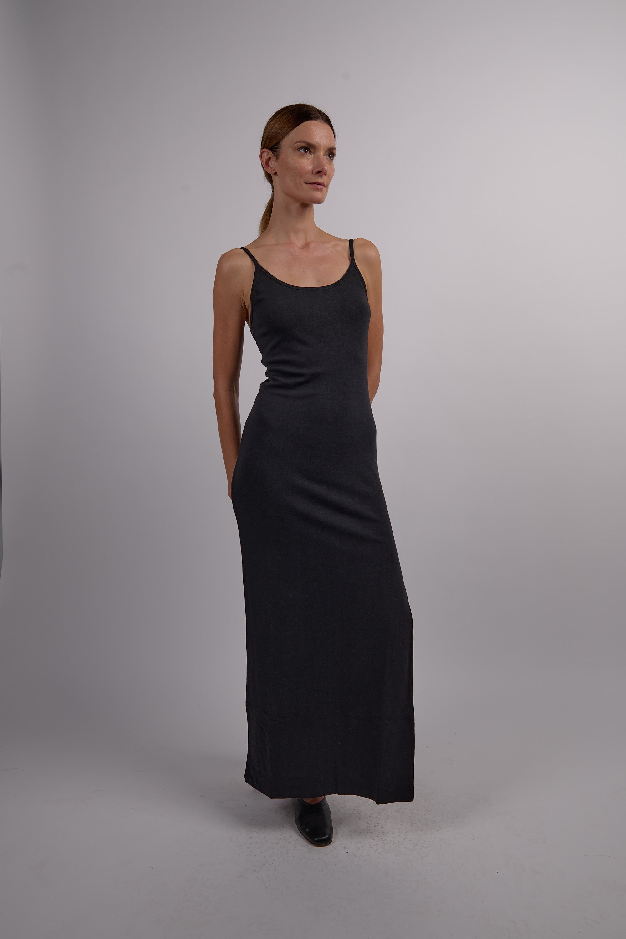 Soft Maxi Slip Dress - Black