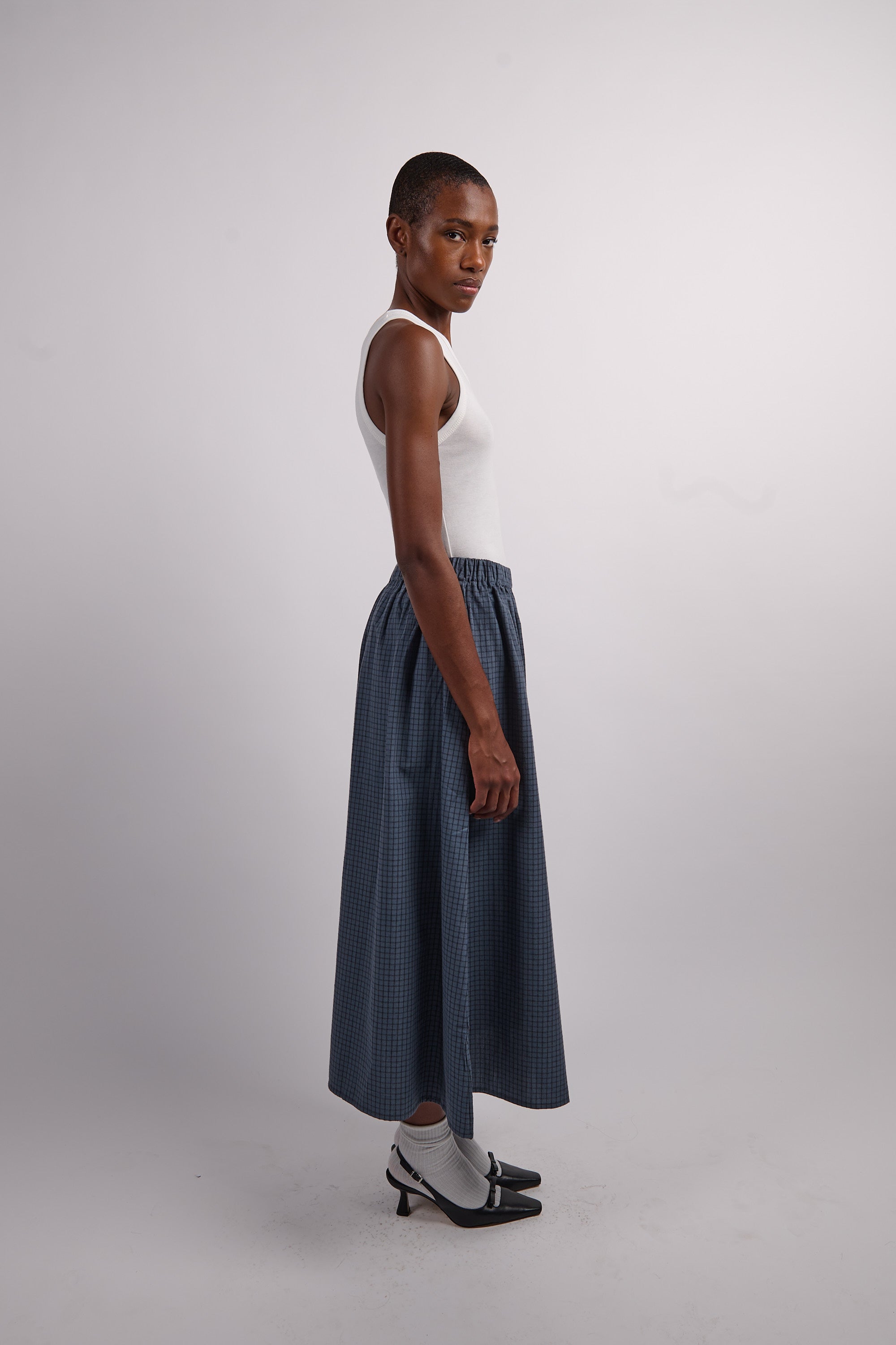 Potus Skirt - Blue Check