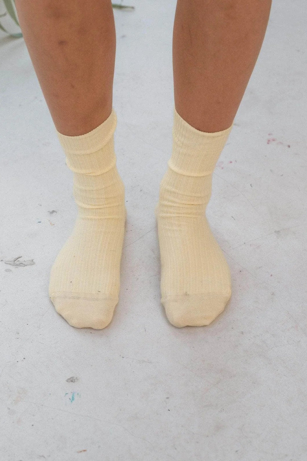 Rib Overankle Socks - Bog Yellow